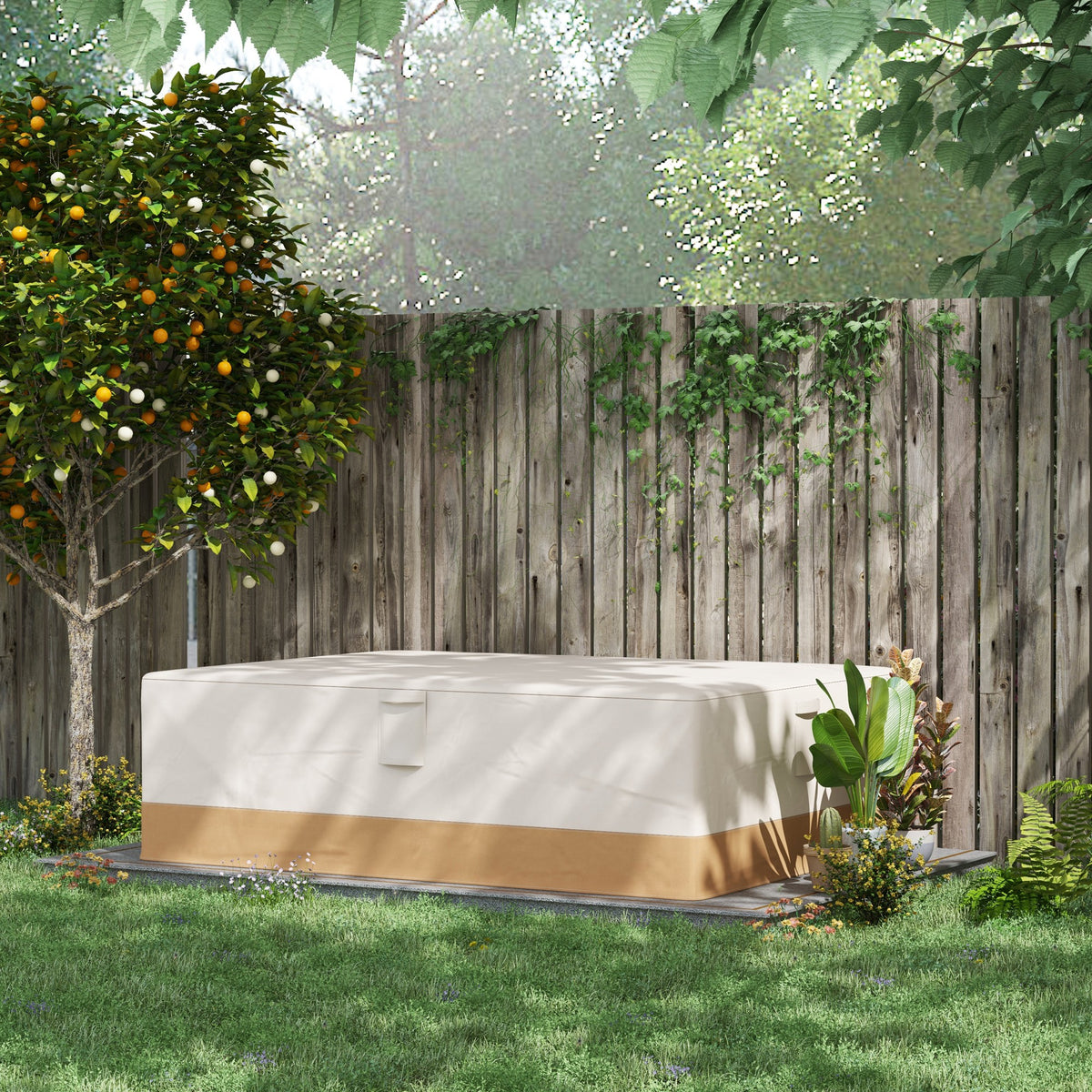 Outsunny Garden Furniture Covers Waterproof, 600D Oxford Outdoor Furniture Cover with 4 Air Vents, 275 x 208 x 78 cm, Beige