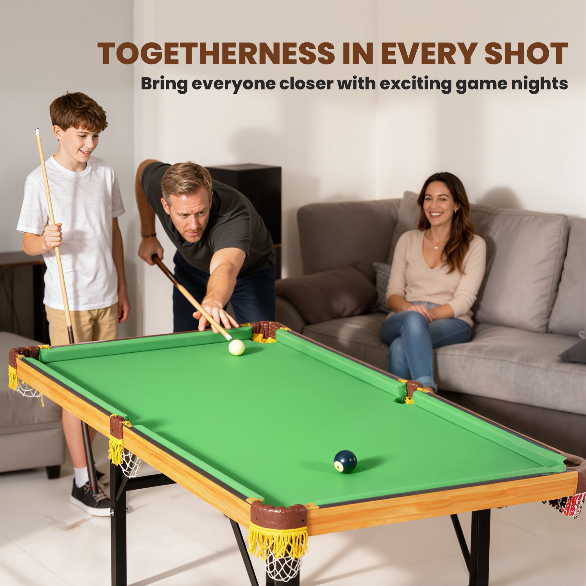 SPORTNOW 4FT Mini Folding Pool Billiards Table