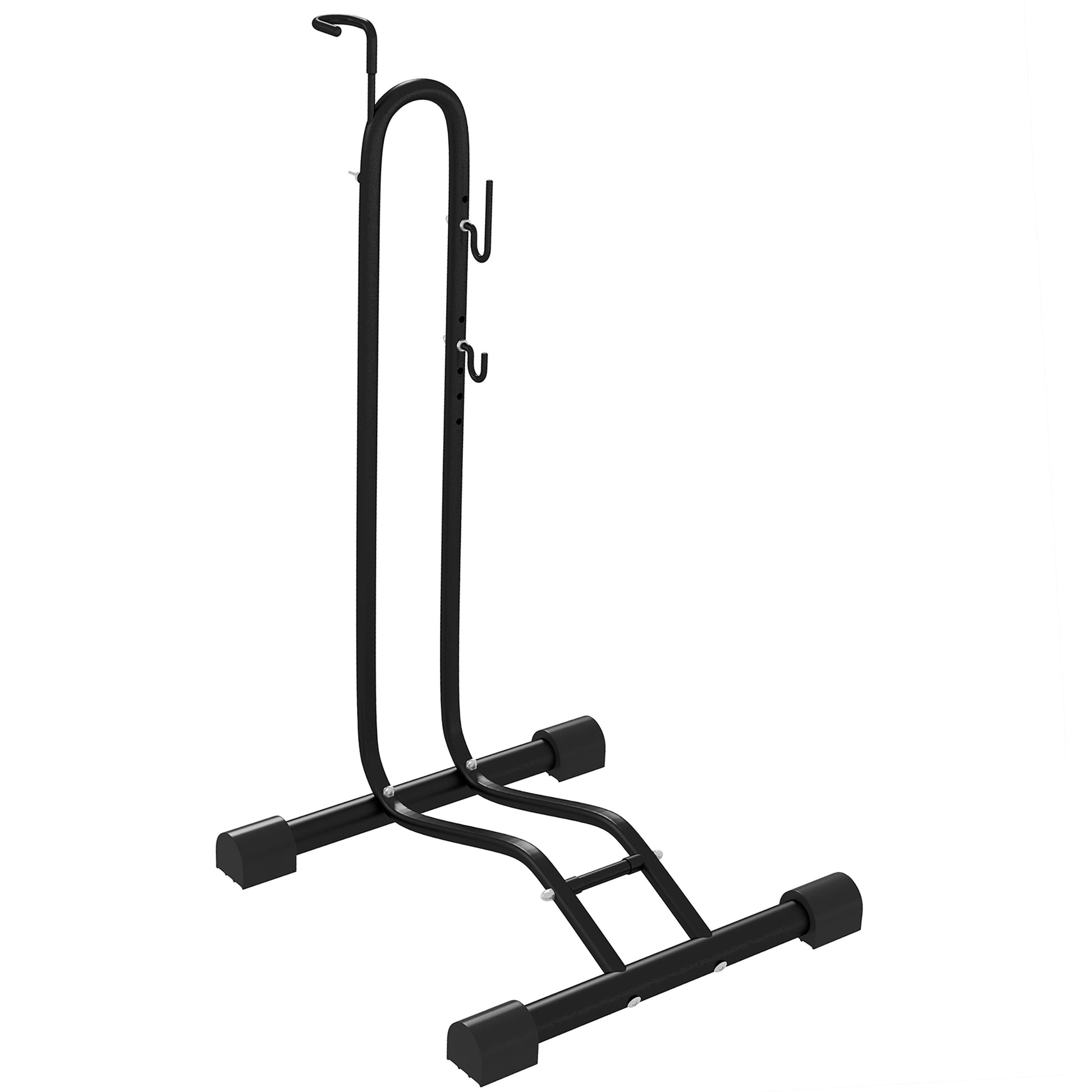 SPORTNOW Vertical and Horizontal Bike Rack Bicycle, Storage Stand with Adjustable Hooks, for 24"-29" Wheels, 700c Bike Default Title