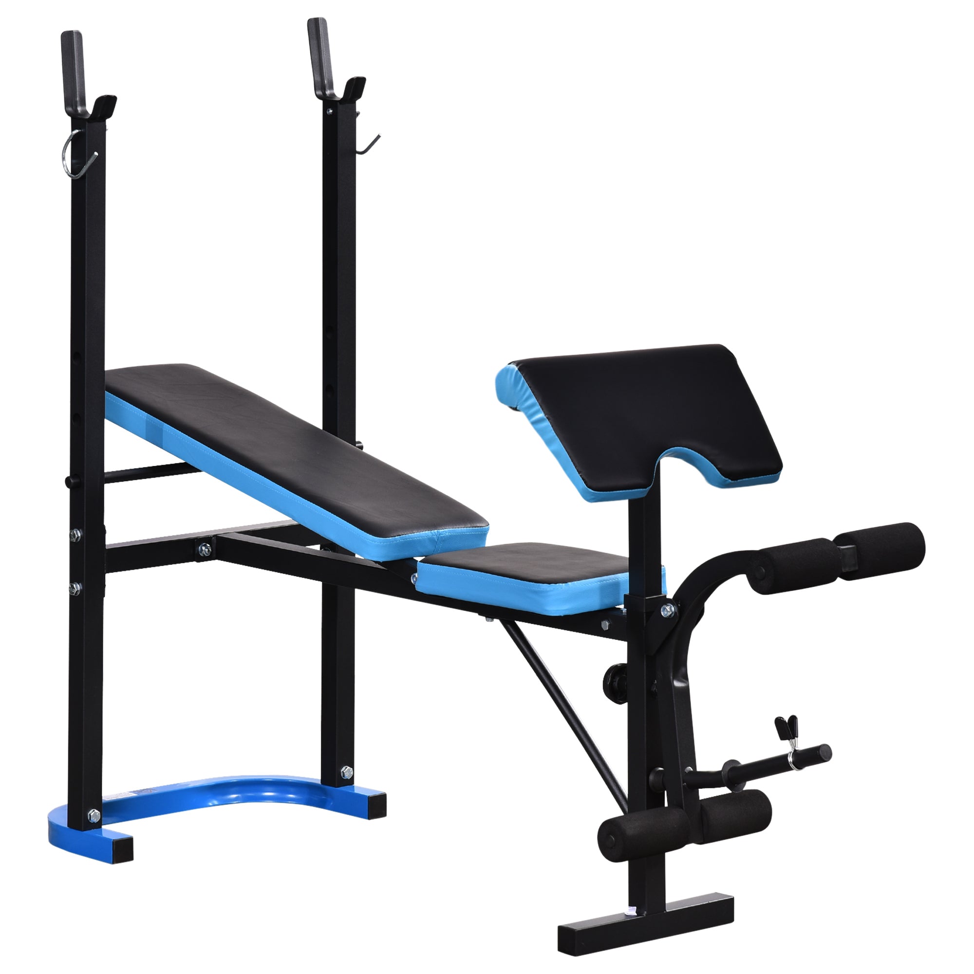 HOMCOM Adjustable Weight Bench with Leg Developer Barbell Rack for Lif ...