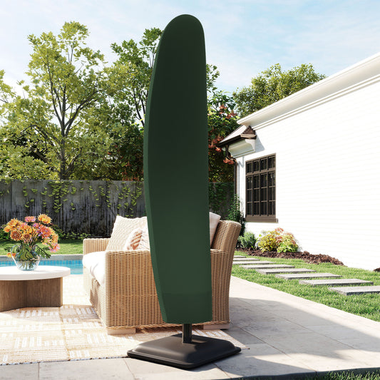 Outsunny Parasol Cover, 300D Oxford Cantilever Umbrella Cover Fit for 2-4m Parasol, Green