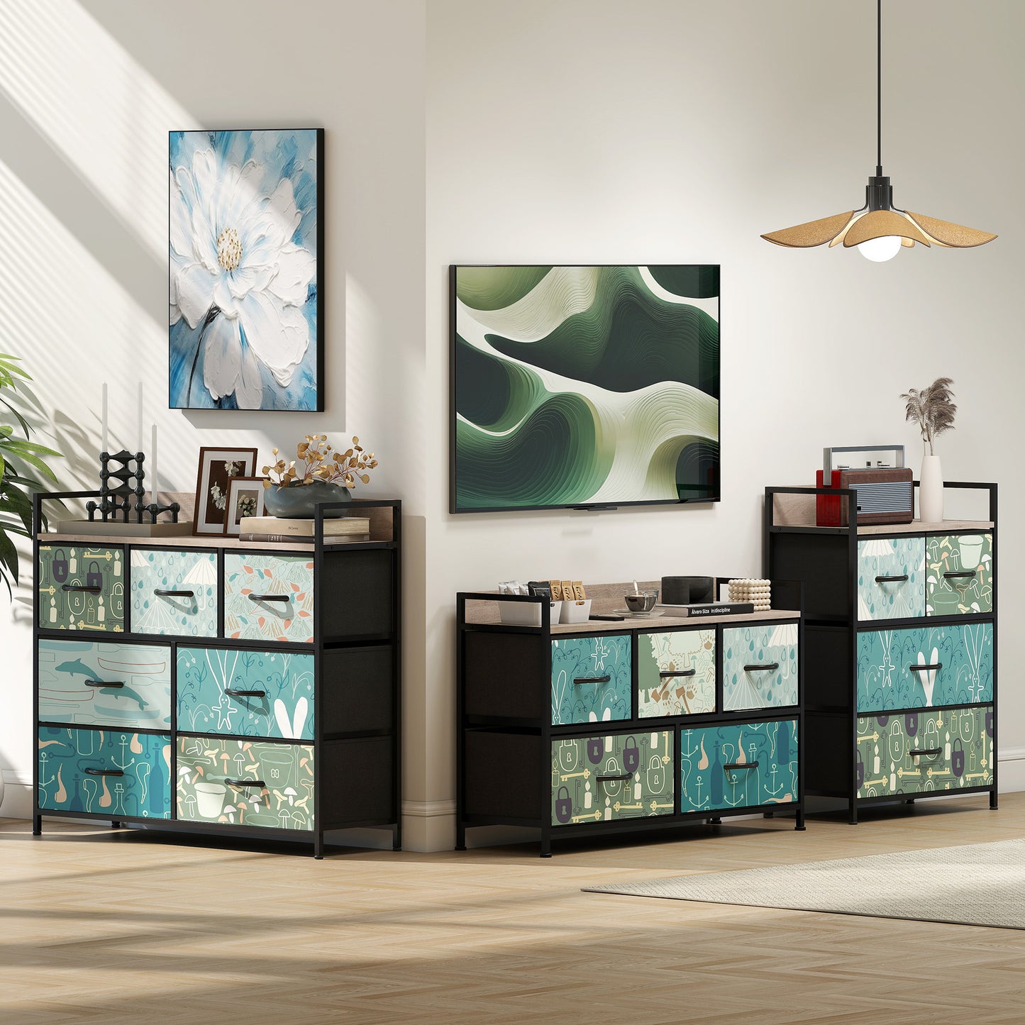 HOMCOM 4-Drawer Chest of Drawers - Blue