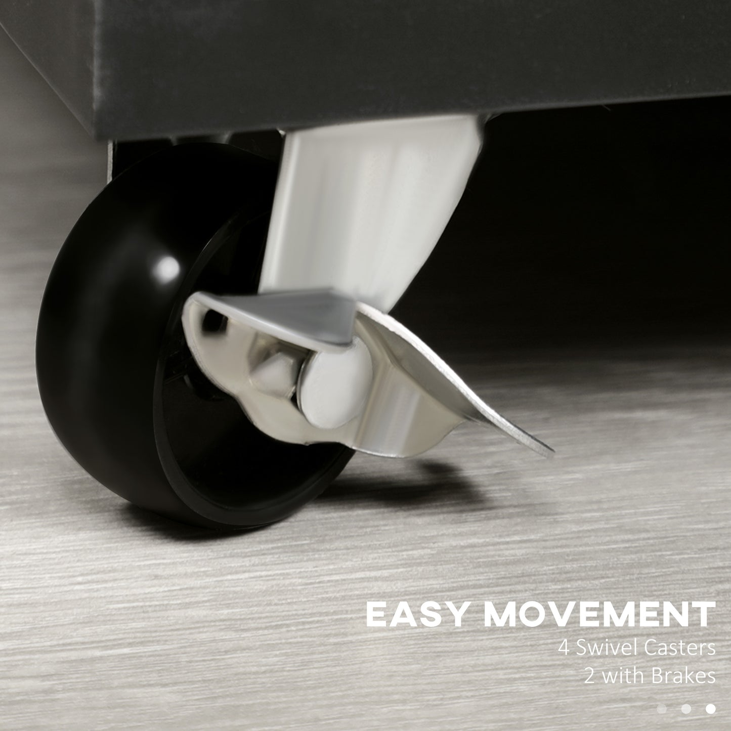 HOMCOM Rolling Metal Storage Locker Cabinet, Industrial Mobile Lockable Cabinet with Adjustable Shelf and Wheels for Home Office Living Room, Black