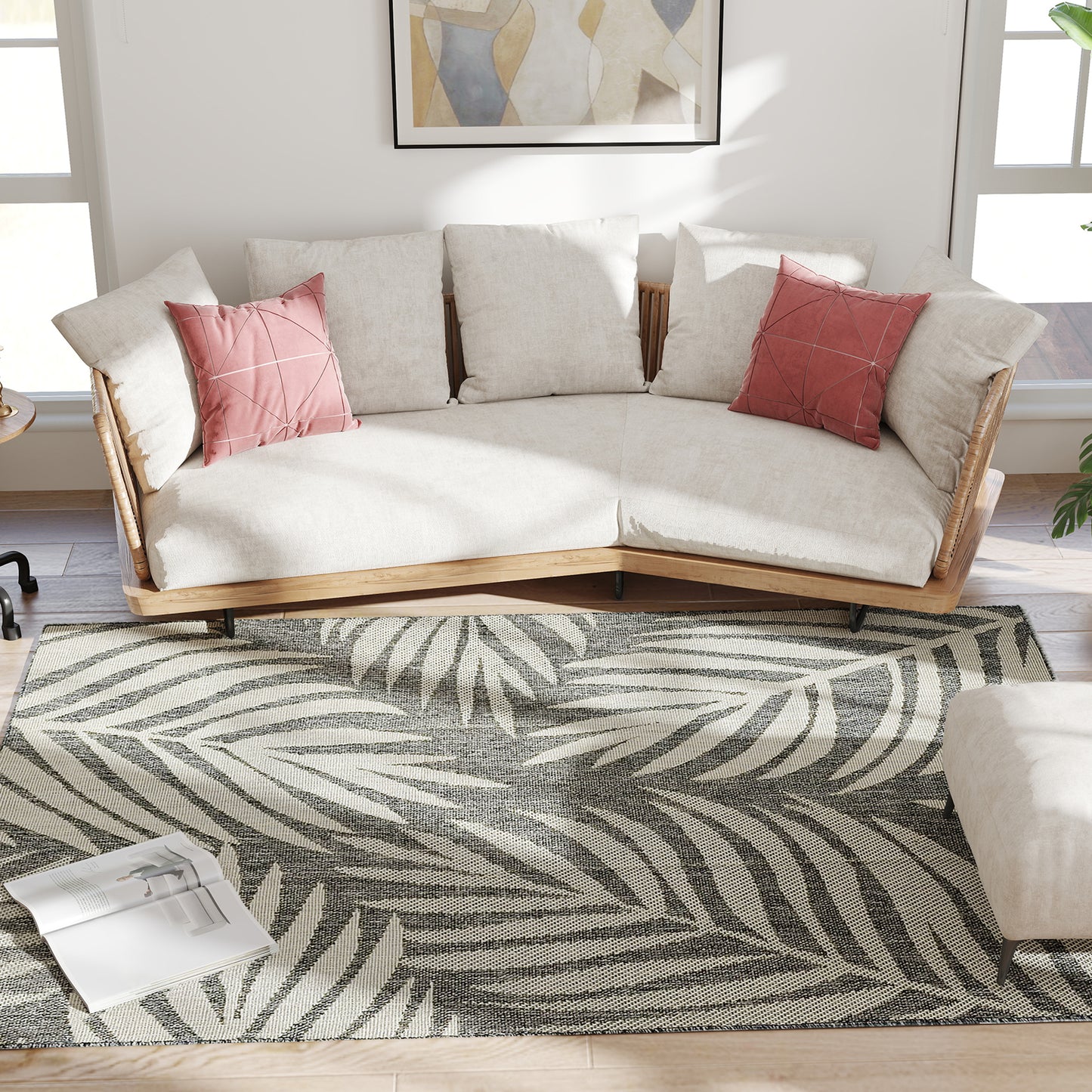 HOMCOM UV Resistant Indoor & Outdoor Area Rug, Easy-Cleaning Machine Washable Rug for Patio, Garden, Kitchen, Bathroom or Living Room, 230 x 160 cm, Grey