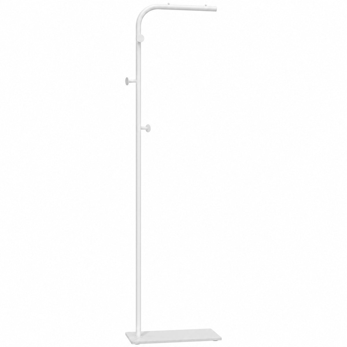 HOMCOM Clothing Rack with 3 Side Hooks, Garment Rack with Marble Base, 45 x 25 x 169 cm, for Bedroom, Bathroom, White Default Title