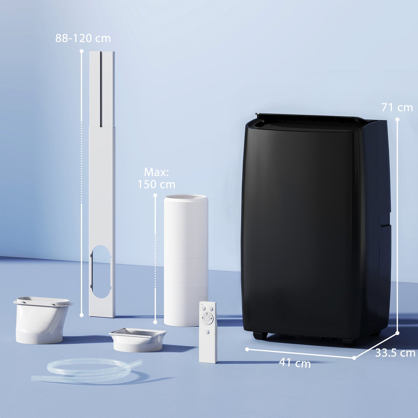 HOMCOM Portable Air Conditioner 14000 BTU, 4-in-1 Air Conditioning Unit, Dehumidifier, Cooling, Fan, Children Lock, 40mÂ²