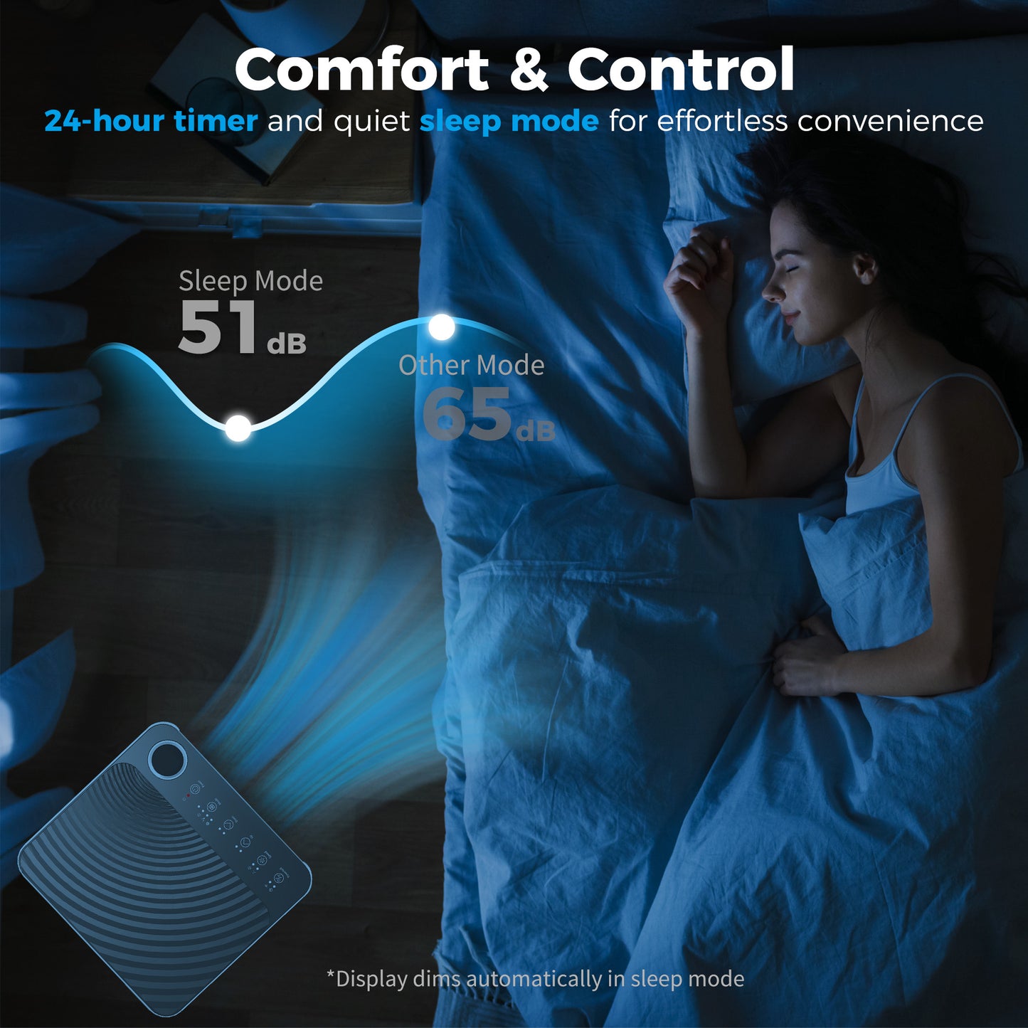 HOMCOM Portable Air Conditioner 9000 BTU, 4-in-1 AC Unit with Cool, Dehumidifier, Fan, Sleep Mode, WiFi Voice Remote Control