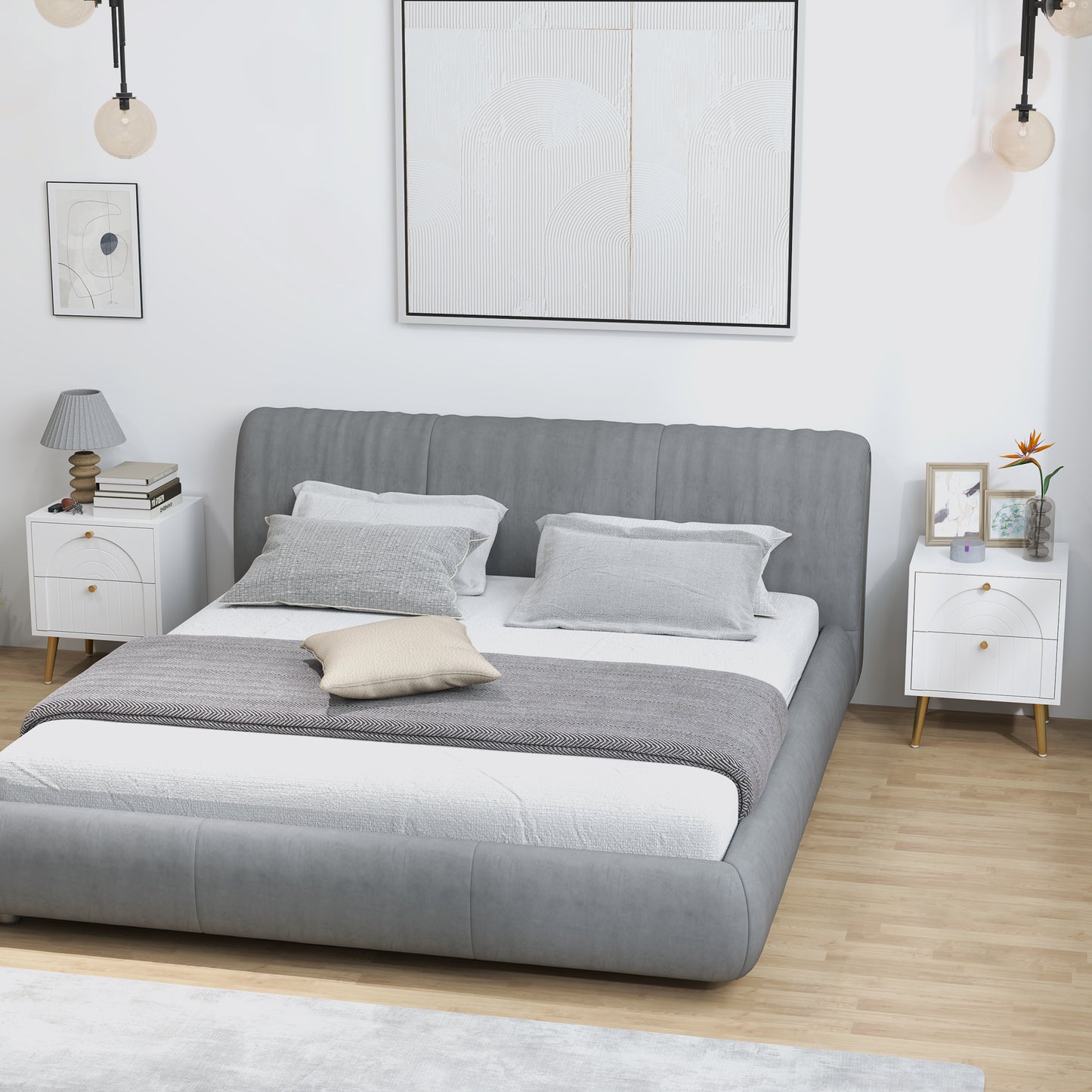 HOMCOM 2-Drawer Bedside Table Set of 2 - White