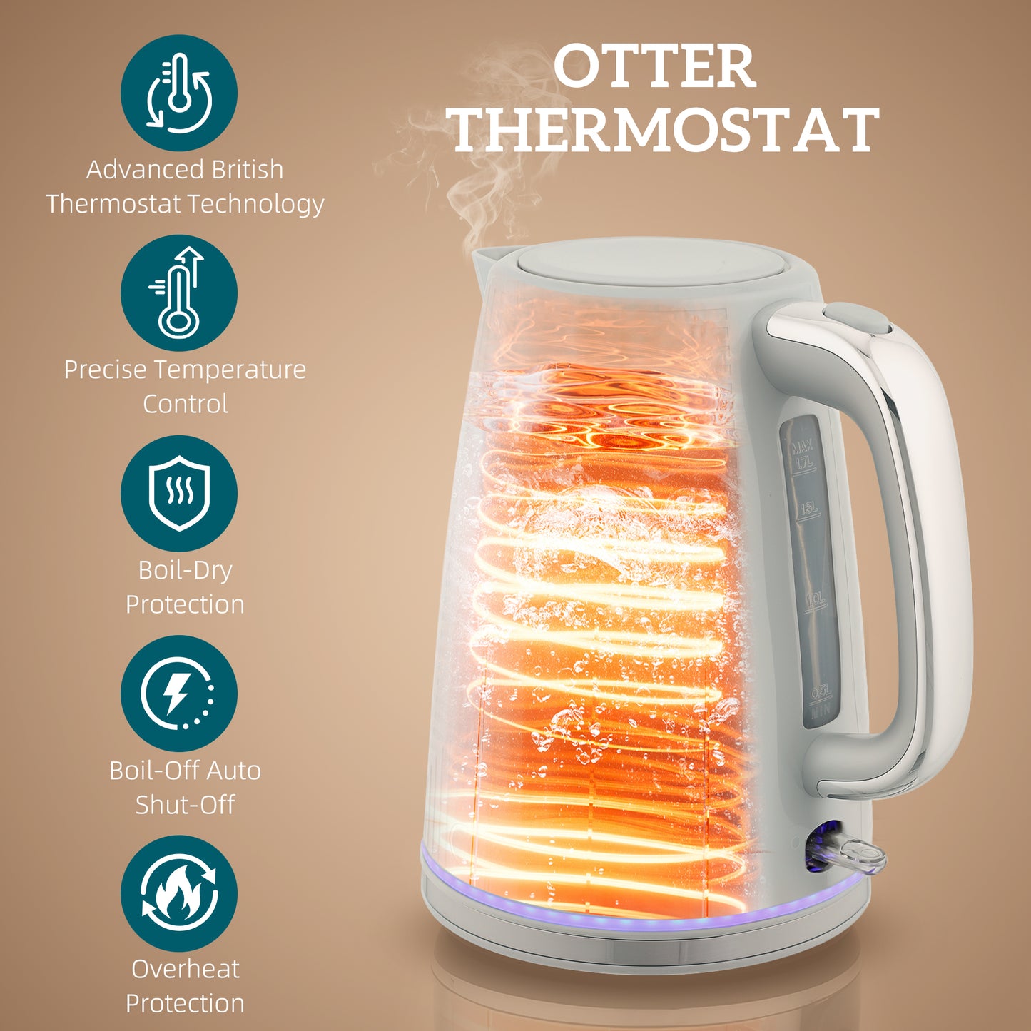 HOMCOM Modern Kettle and Toaster Set - Grey