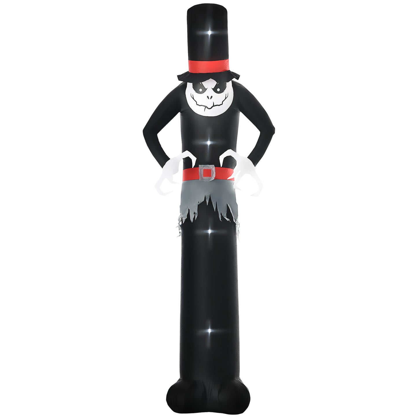 Outsunny Giant 10ft Halloween Inflatables Tall Ghost with Hat, Build-in LEDs Blow Up Scary Outdoor Decorations, for Party Yard Garden Lawn Decoration Default Title