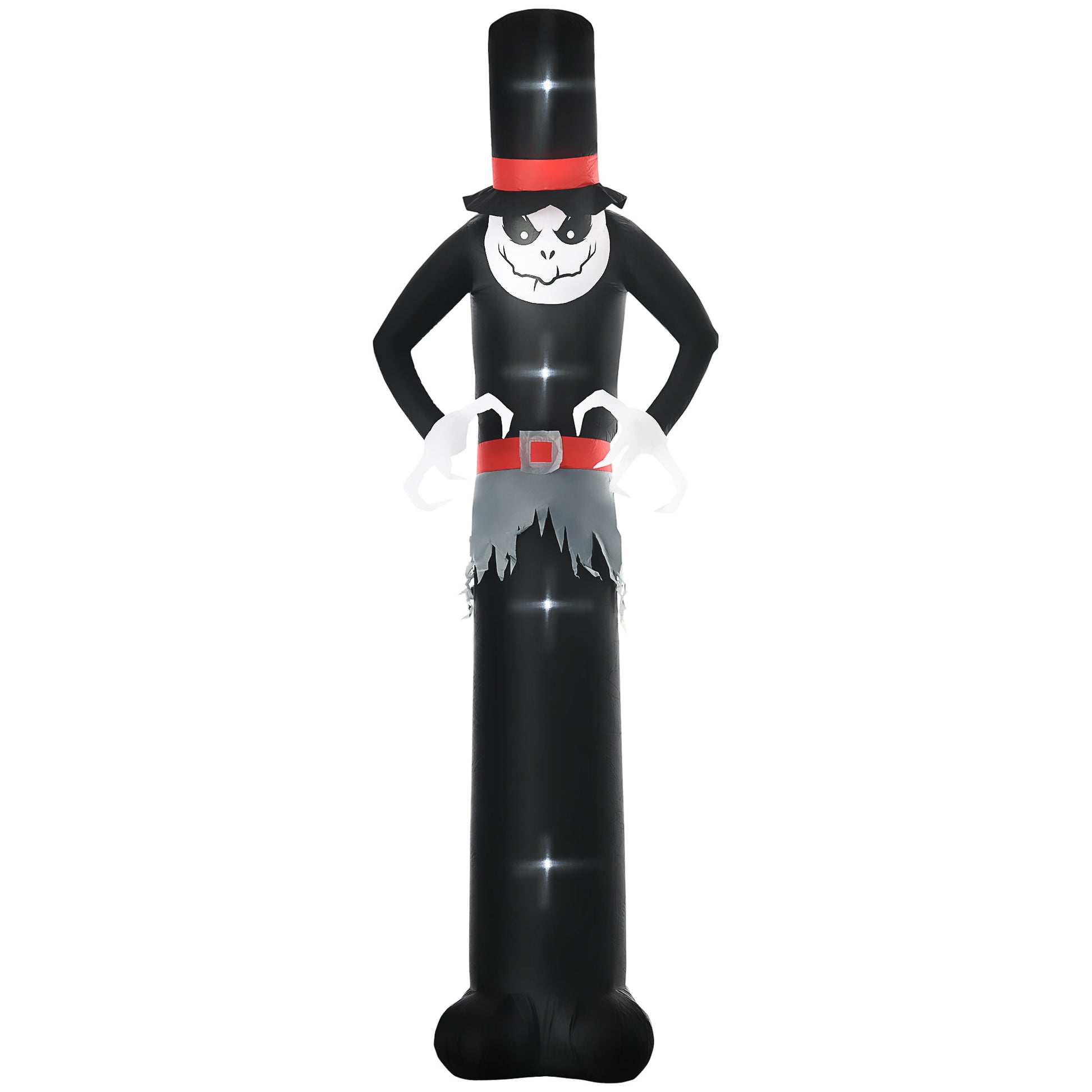 Outsunny Giant 10ft Halloween Inflatables Tall Ghost with Hat, Build-in LEDs Blow Up Scary Outdoor Decorations, for Party Yard Garden Lawn Decoration Default Title