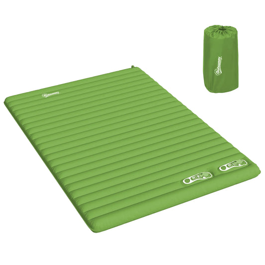 Outsunny 2 Person Camping Inflatable Mattress - Green - LiamsBargains.co.uk