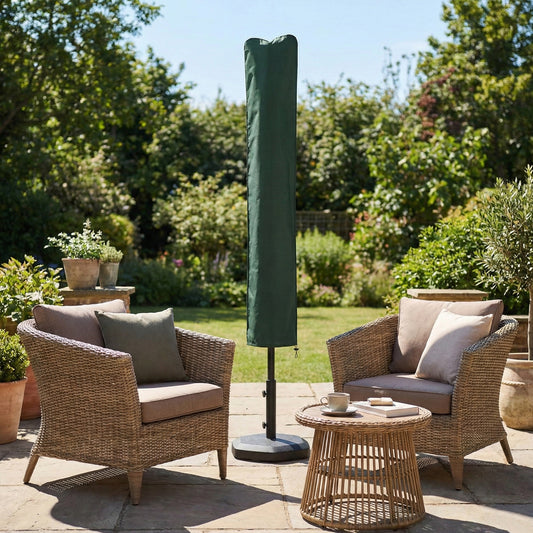 Outsunny Parasol Cover, Cantilever Umbrella Cover for 2-3.5 m Parasols, Banana Umbrella Protector with Zipper, Green