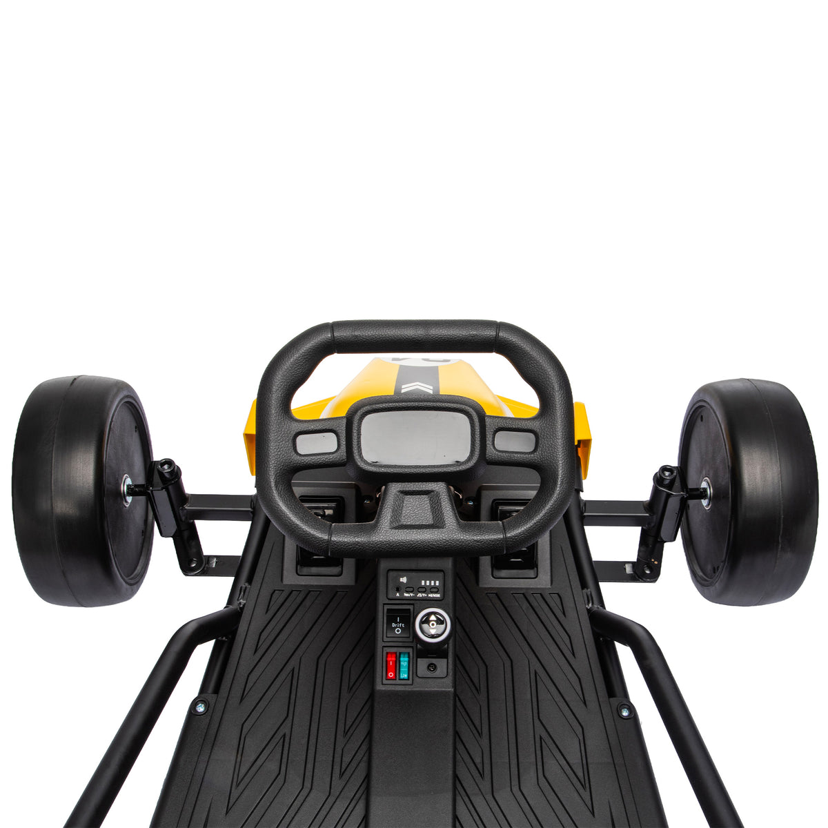 AIYAPLAY 24V Electric Go Kart for Kids, Ride On Racing Go Kart with Dual 150W Motors, 12KM/H Max Speed for Ages 6-14, Yellow