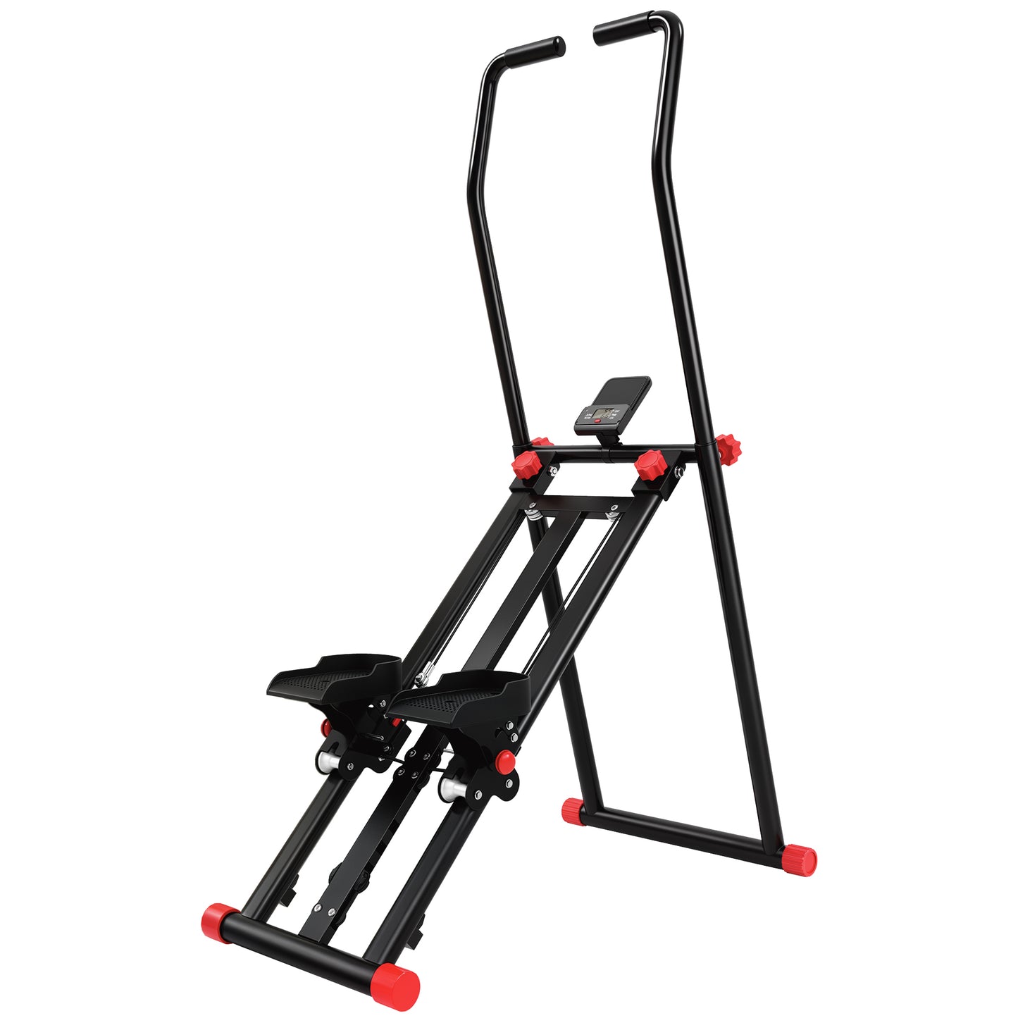 SPORTNOW Stair Stepper for Home Gym with 3 Resistances, Foldable Vertical Stair Climber with Adjustable Handlebar, LCD Monitor