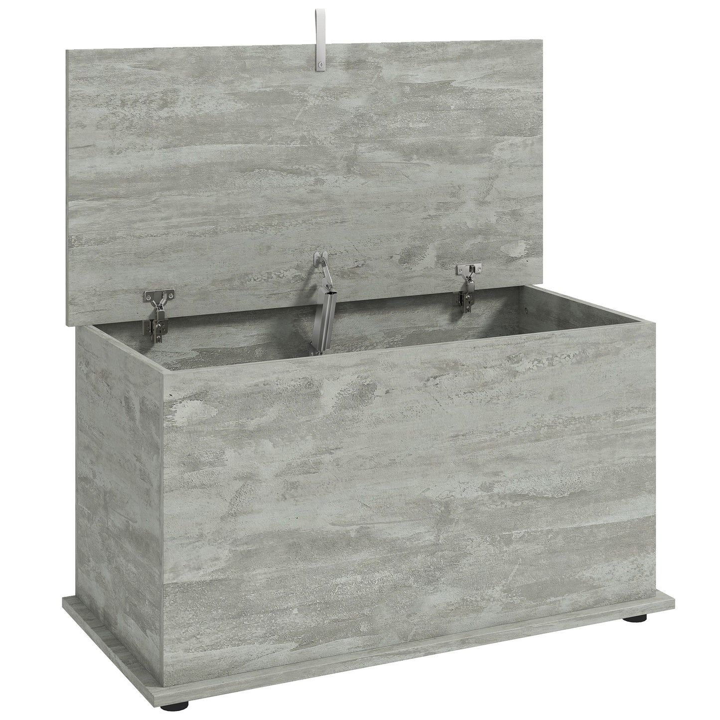 HOMCOM Storage Chest, 102L Blanket Box, Shoe Bench with Safety Hinged Lid, Bed End Bench for Bedroom, 80 x 40 x 45cm, Grey