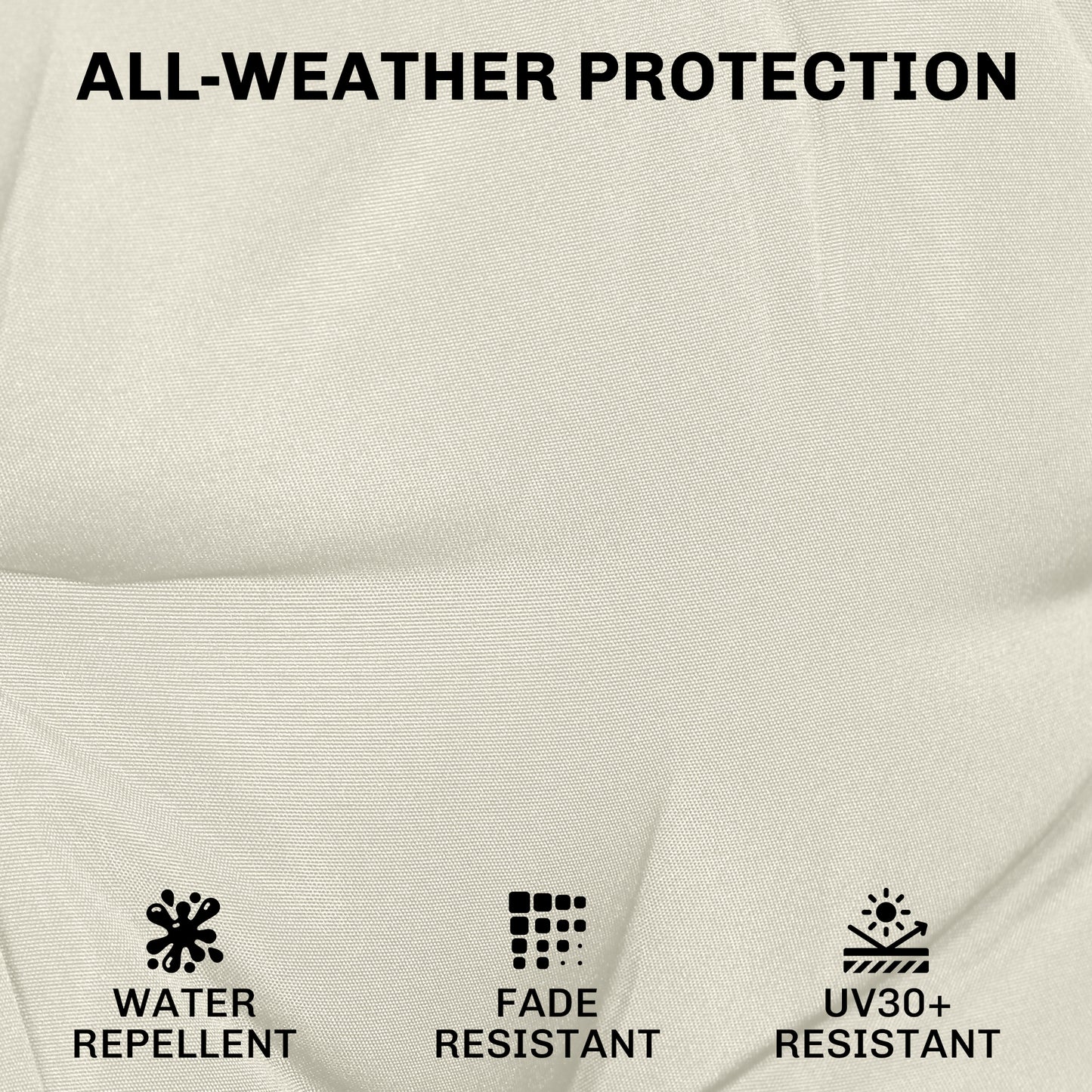 Outsunny Outdoor Chair Seat Cushions Set of 2, Garden Chair Cushions with 7cm Thick Foam & Ties, Cream White