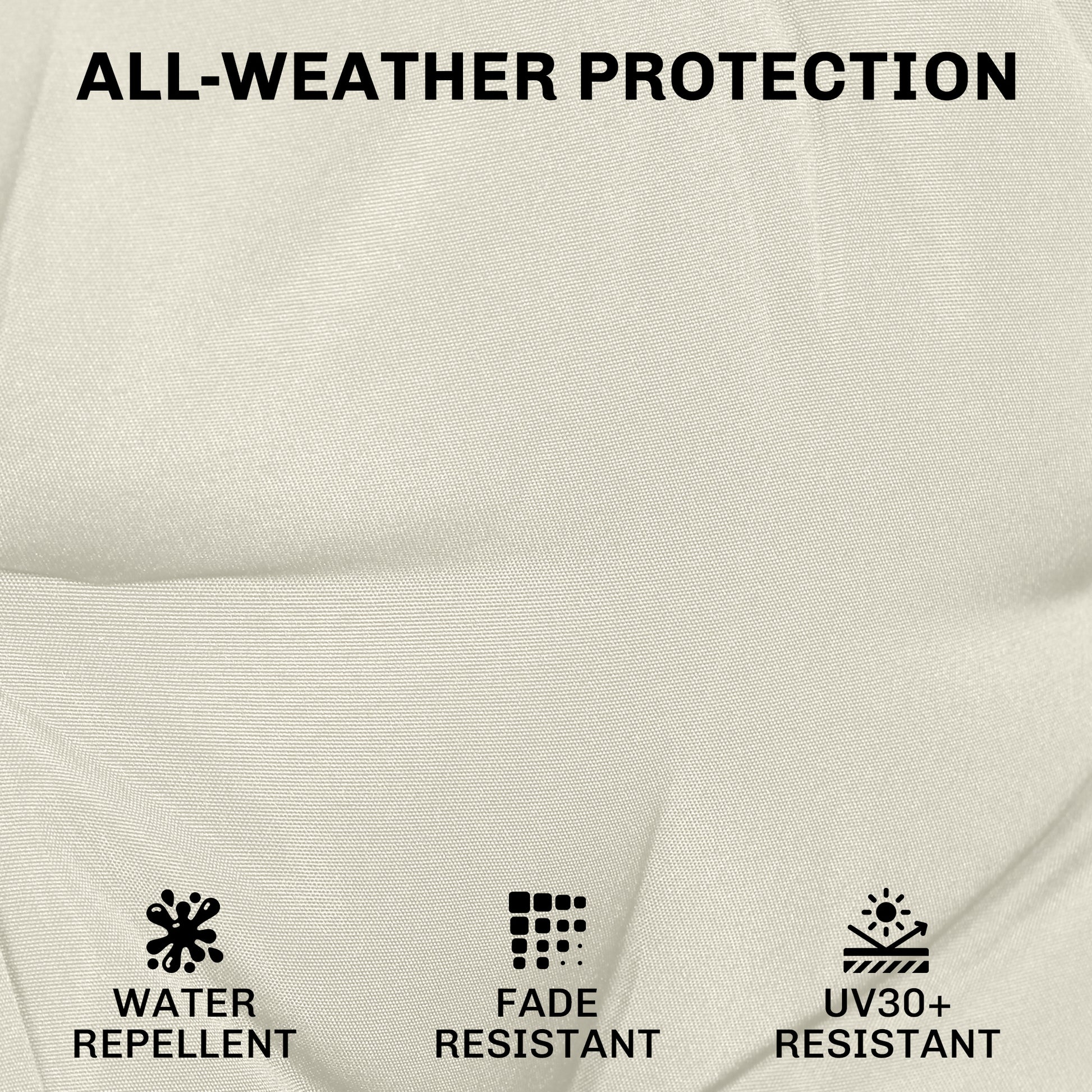 Outsunny Outdoor Chair Seat Cushions Set of 2, Garden Chair Cushions with 7cm Thick Foam & Ties, Cream White