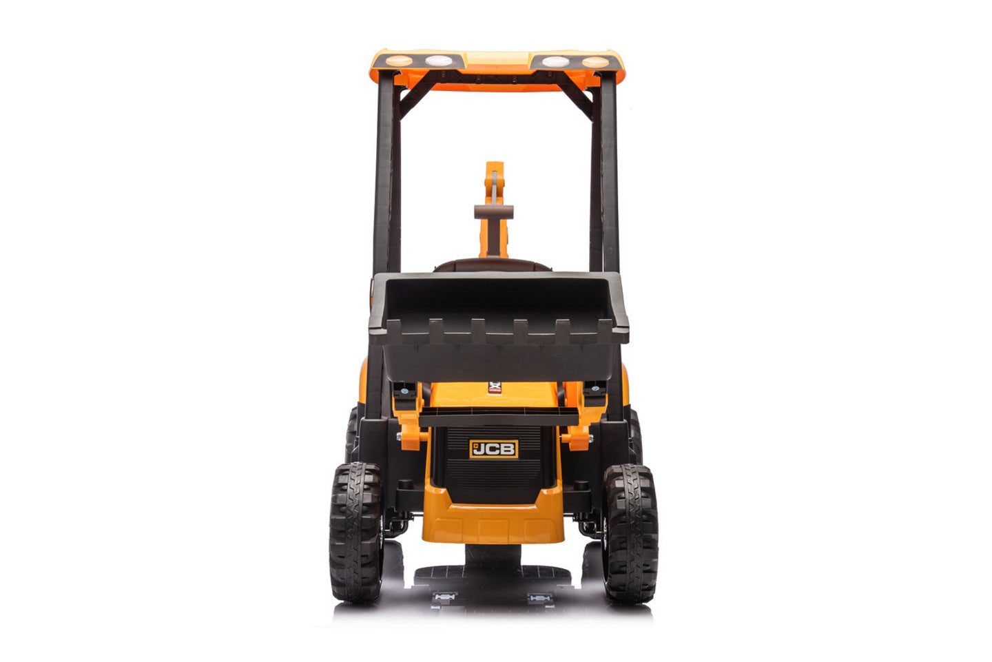 JCB Yellow 12V Electric Ride On Tractor with Loader and Backhoe