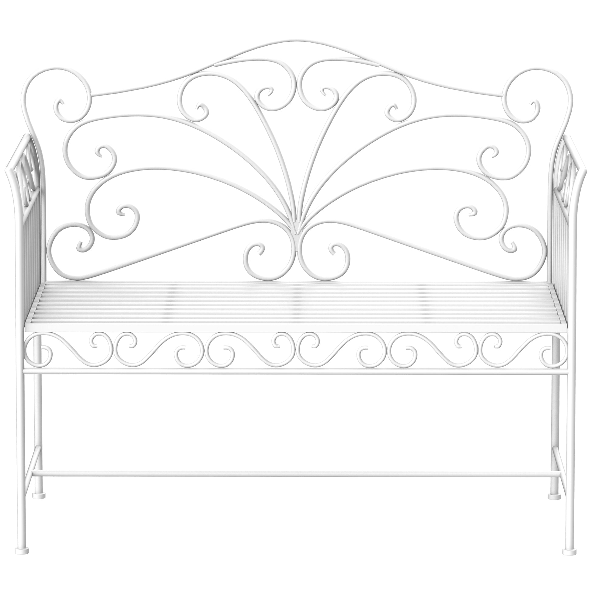 Outsunny Heavy-Duty Garden Bench-White