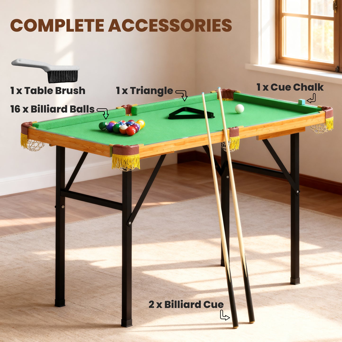 SPORTNOW 4FT Mini Folding Pool Billiards Table