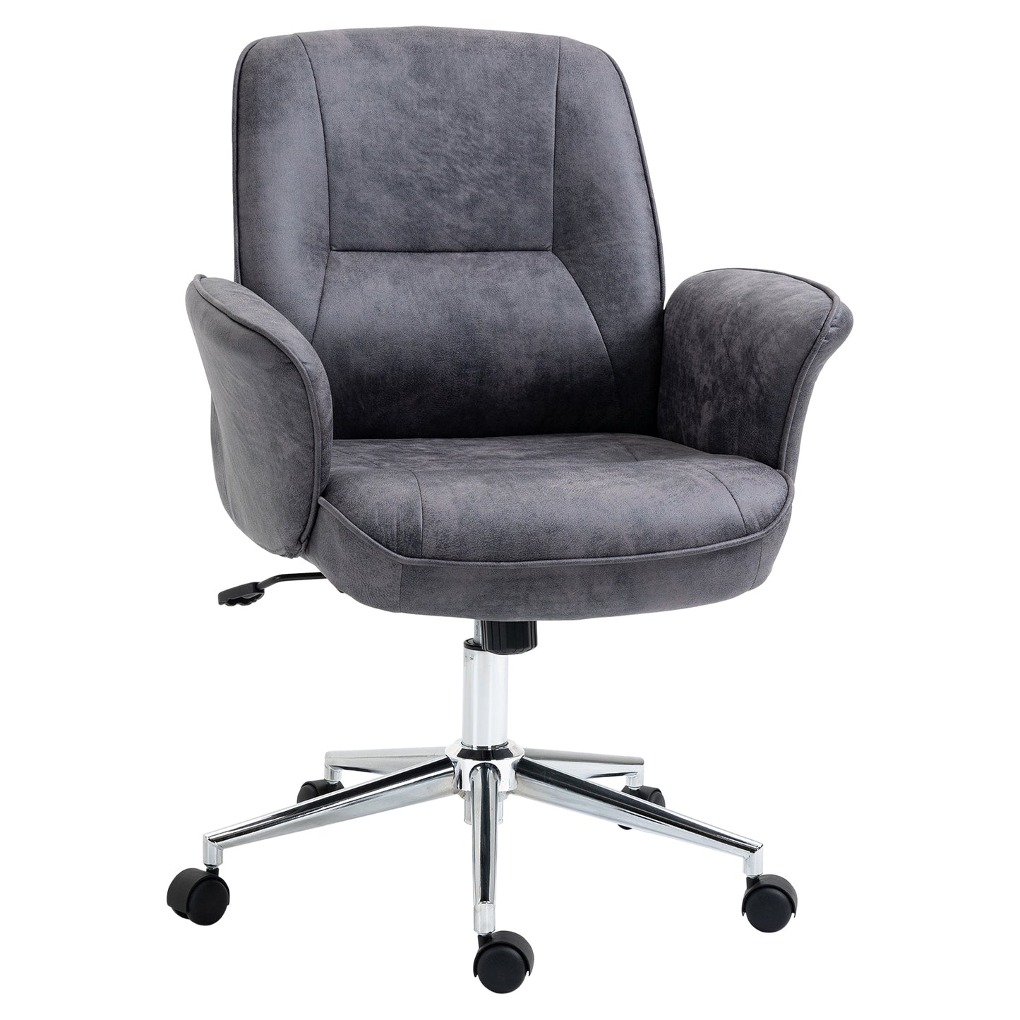 Vinsetto Swivel Computer Office Chair Mid Back Desk Chair for Home Study Bedroom, Charcoal Grey Default Title