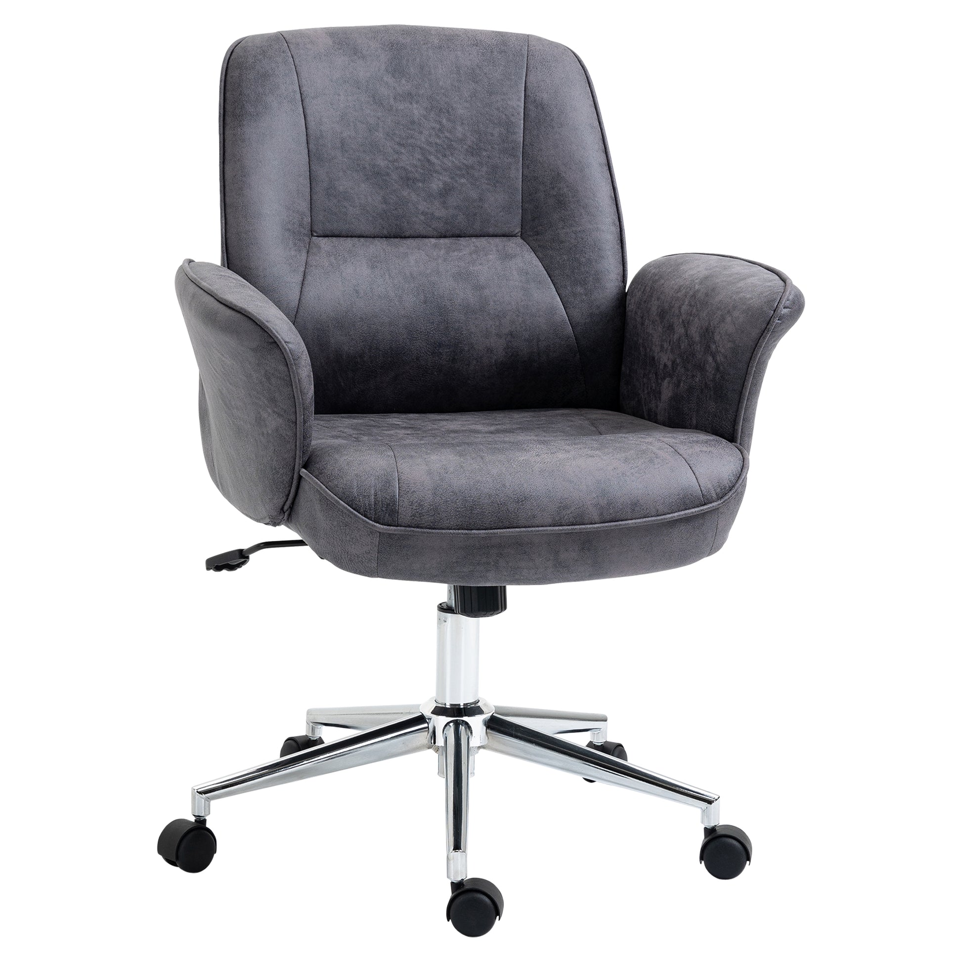 Vinsetto Swivel Computer Office Chair Mid Back Desk Chair for Home Study Bedroom, Charcoal Grey Default Title
