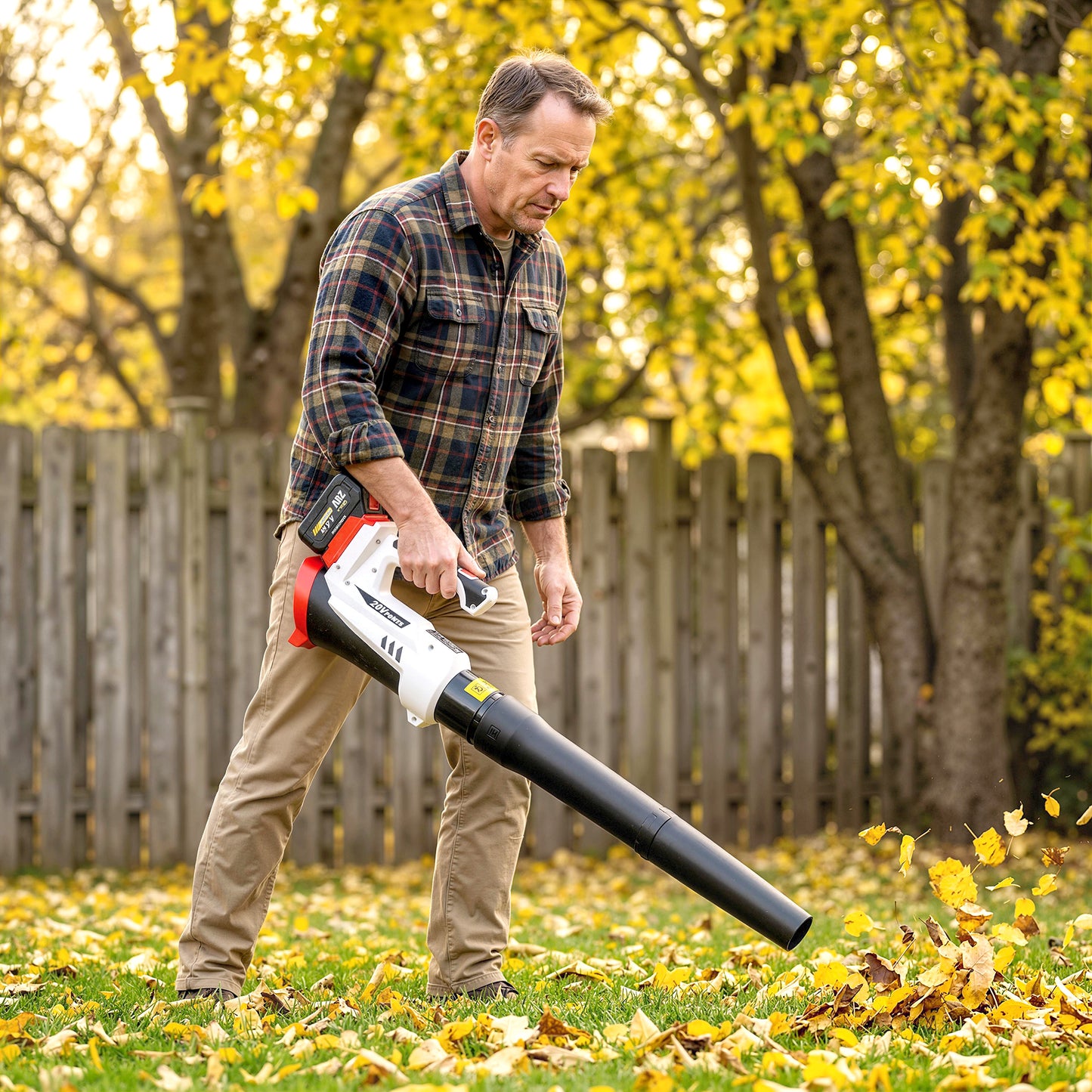 Outsunny Leaf Blower Cordless with 4000mAh Battery & Charger, 18V Lightweight Handheld Garden Blower with 6 Speed Levels