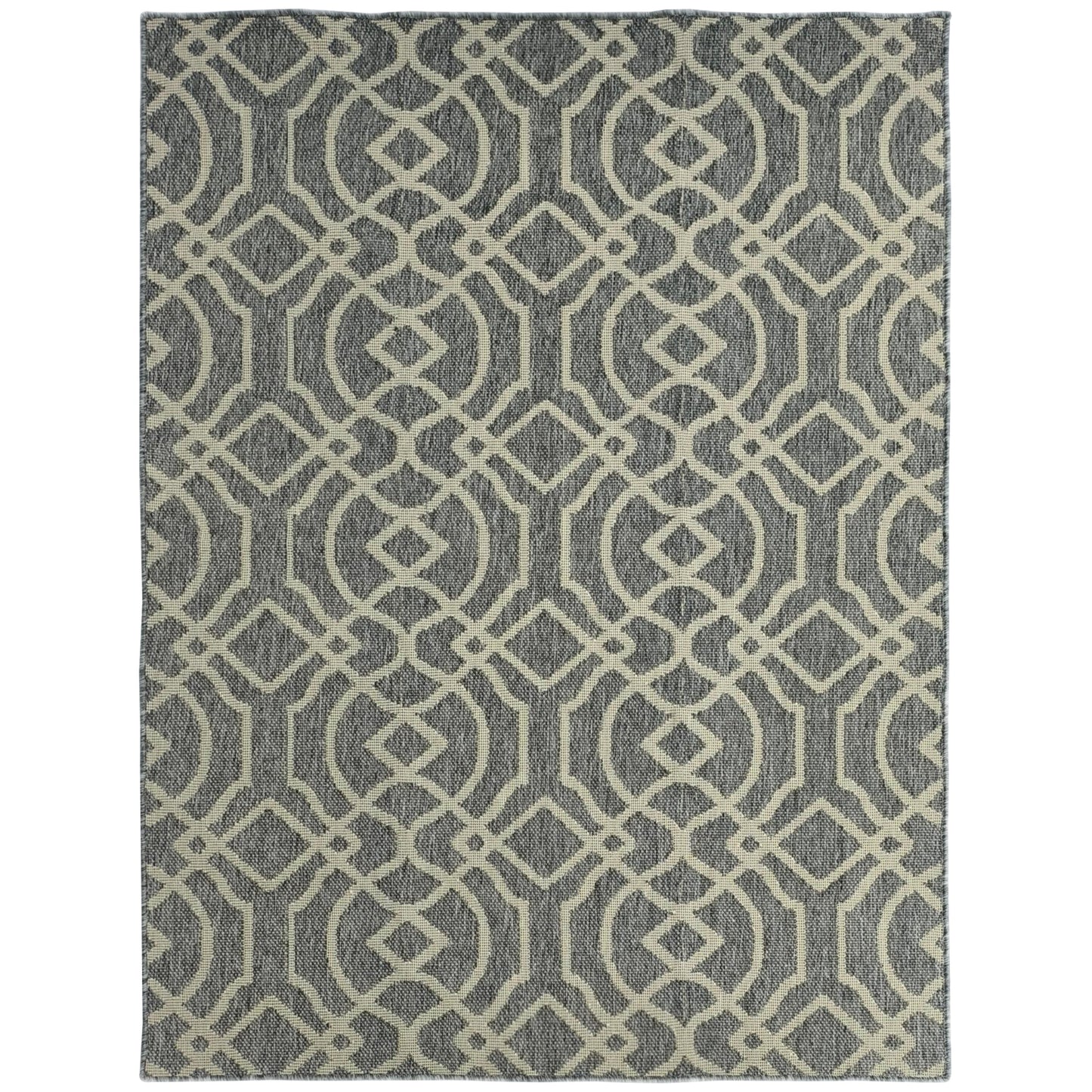 HOMCOM UV Resistant Indoor & Outdoor Area Rug, Easy-Cleaning Machine Washable Rug with Geometric Pattern for Patio, Garden, Kitchen, Bathroom or Living Room, 230 x 160 cm, Grey
