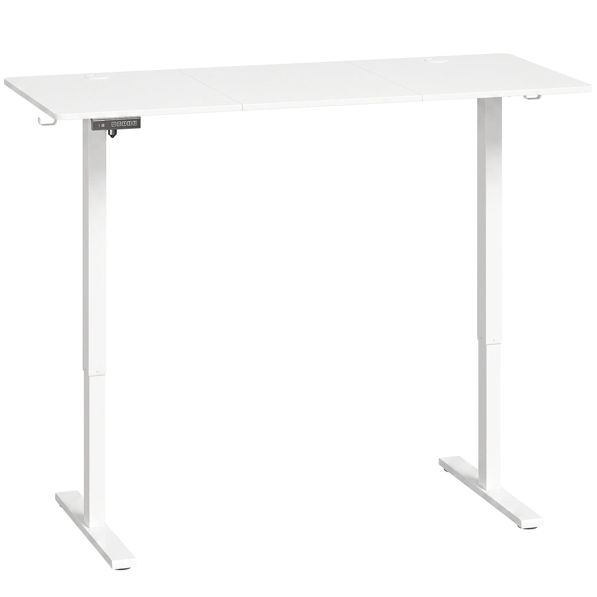 HOMCOM Standing Desk Memory Control Height Adjustable Desk 2 Cable Holes LED Display Sit Stand Desk White Default Title