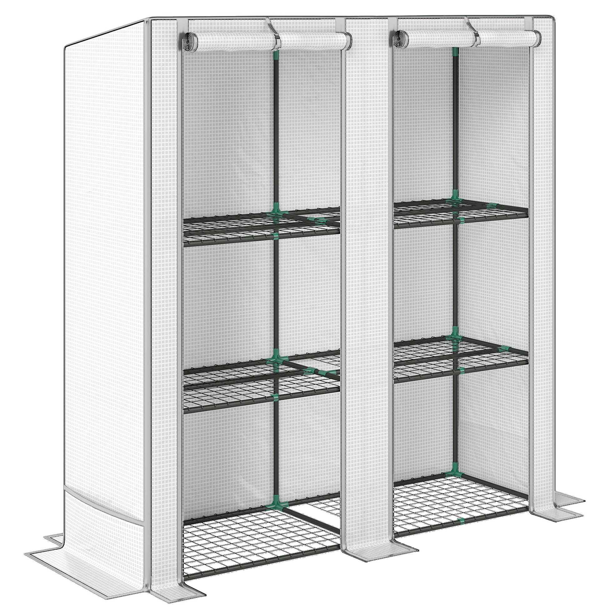 Outsunny Three-Tier Mini Greenhouse - White