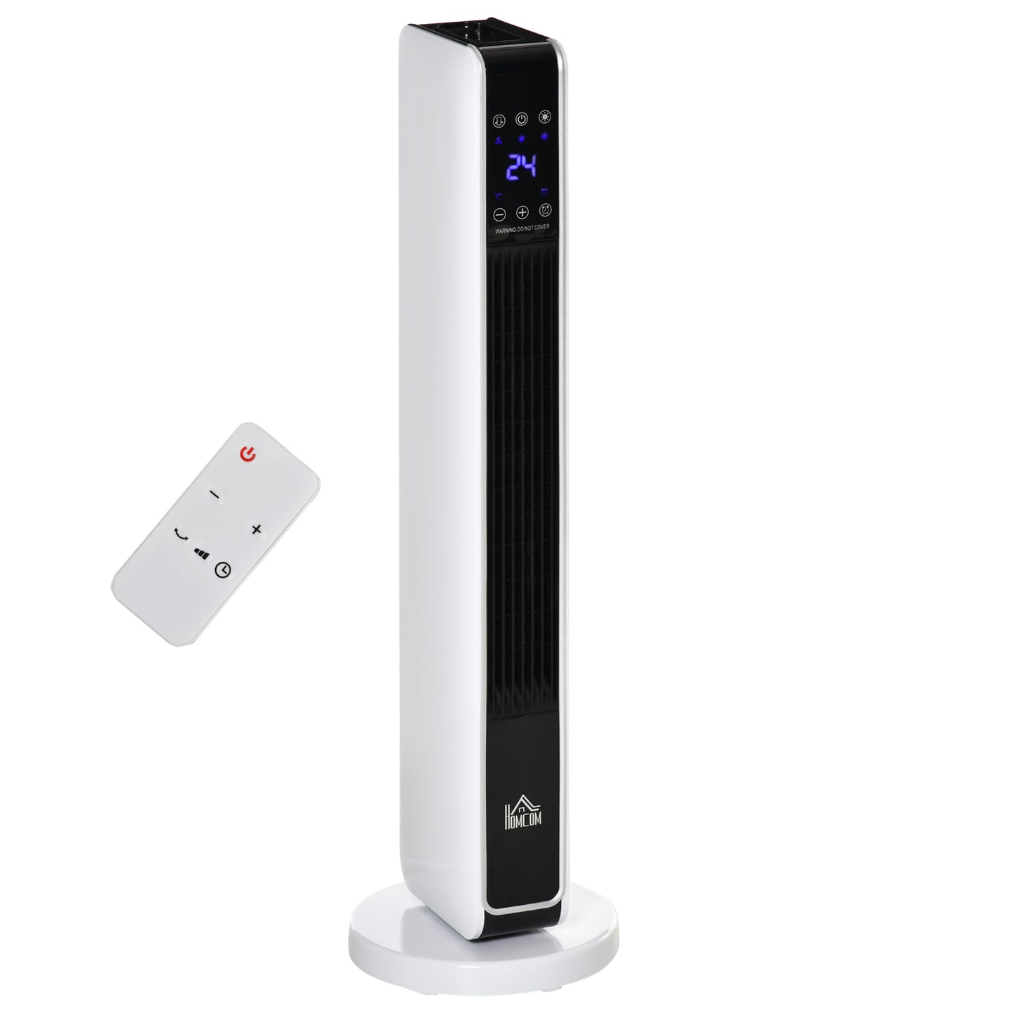 HOMCOM 1100W/2200W Space Heater with 65Â° Oscillation, Electric Heater with 2 Heat and Fan, 8-Hour Timer, Overheat & Tip Over Protection for Bedroom, 29 inch