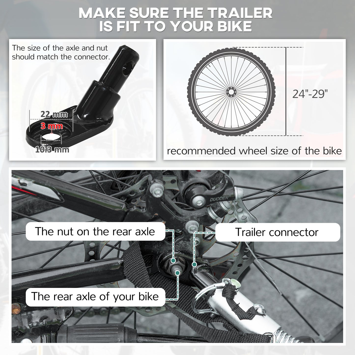 HOMCOM Baby Bike Trailer, Child Bicycle Trailer with 5 Point Harness, Steel Frame, Reflectors, Safety Flag, Hitch Coupler, Red