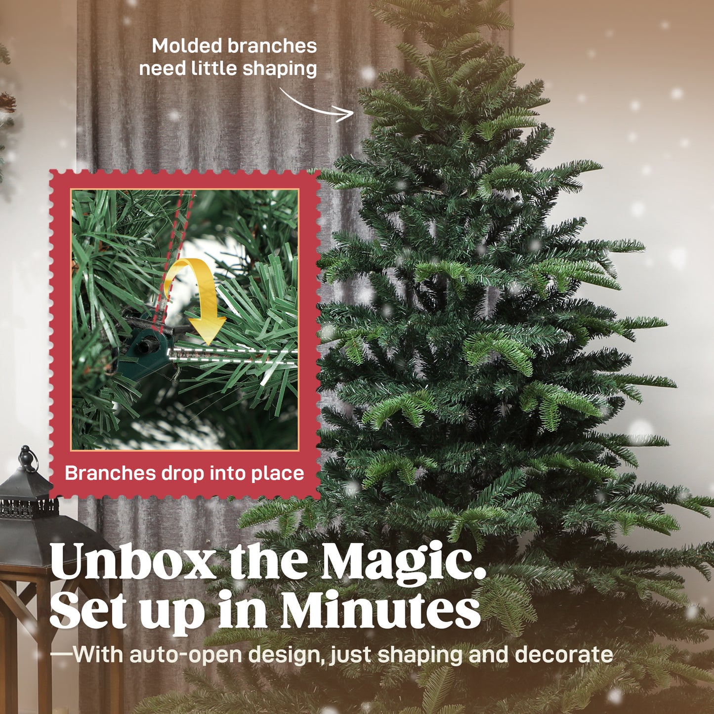 HOMCOM 5ft Artificial Christmas Tree with Realistic Branches, Easy Assembly - Green