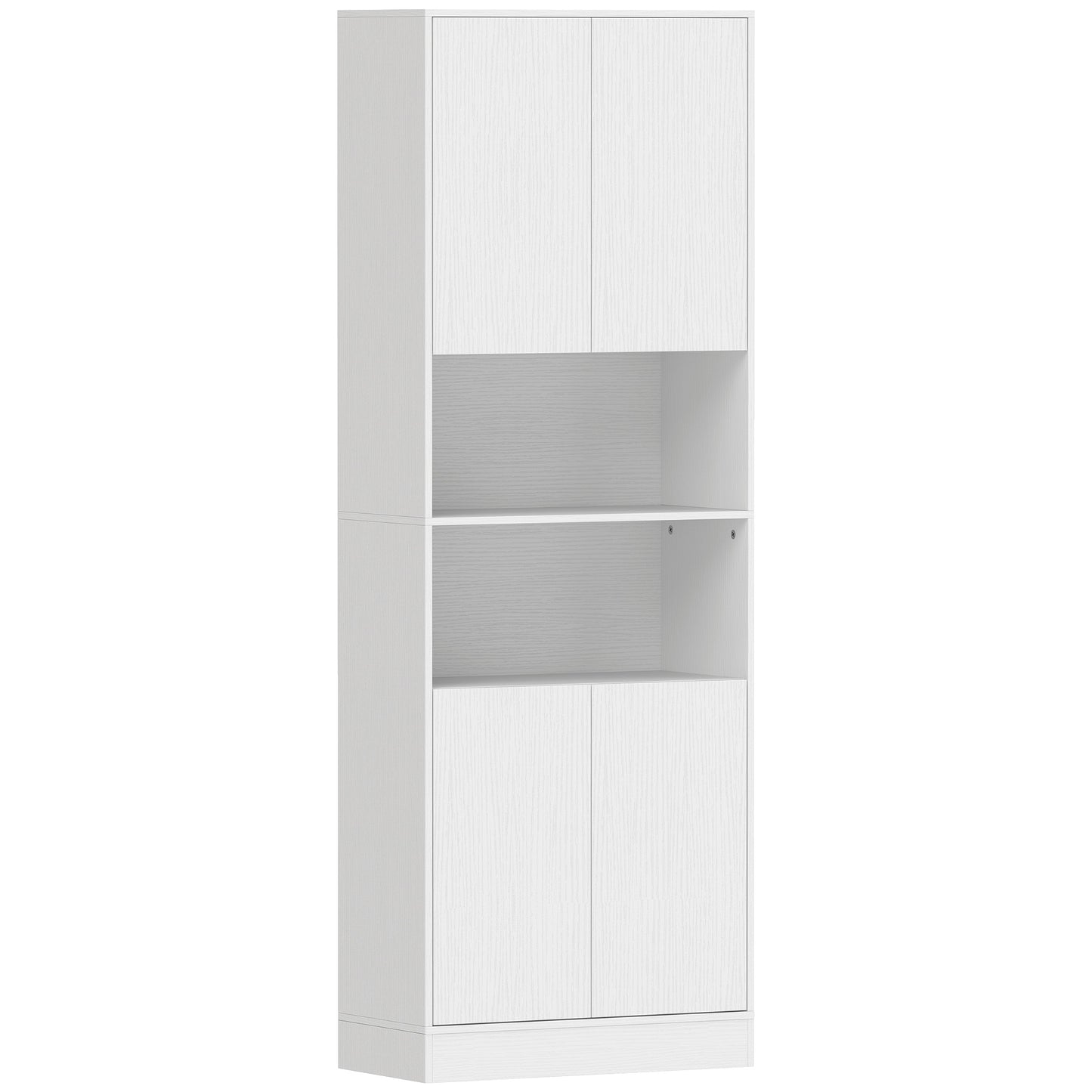 HOMCOM 170 cm Kitchen Pantry Cabinet, Freestanding Storage Cabinet with Soft-Close Hinges, White Wood Effect