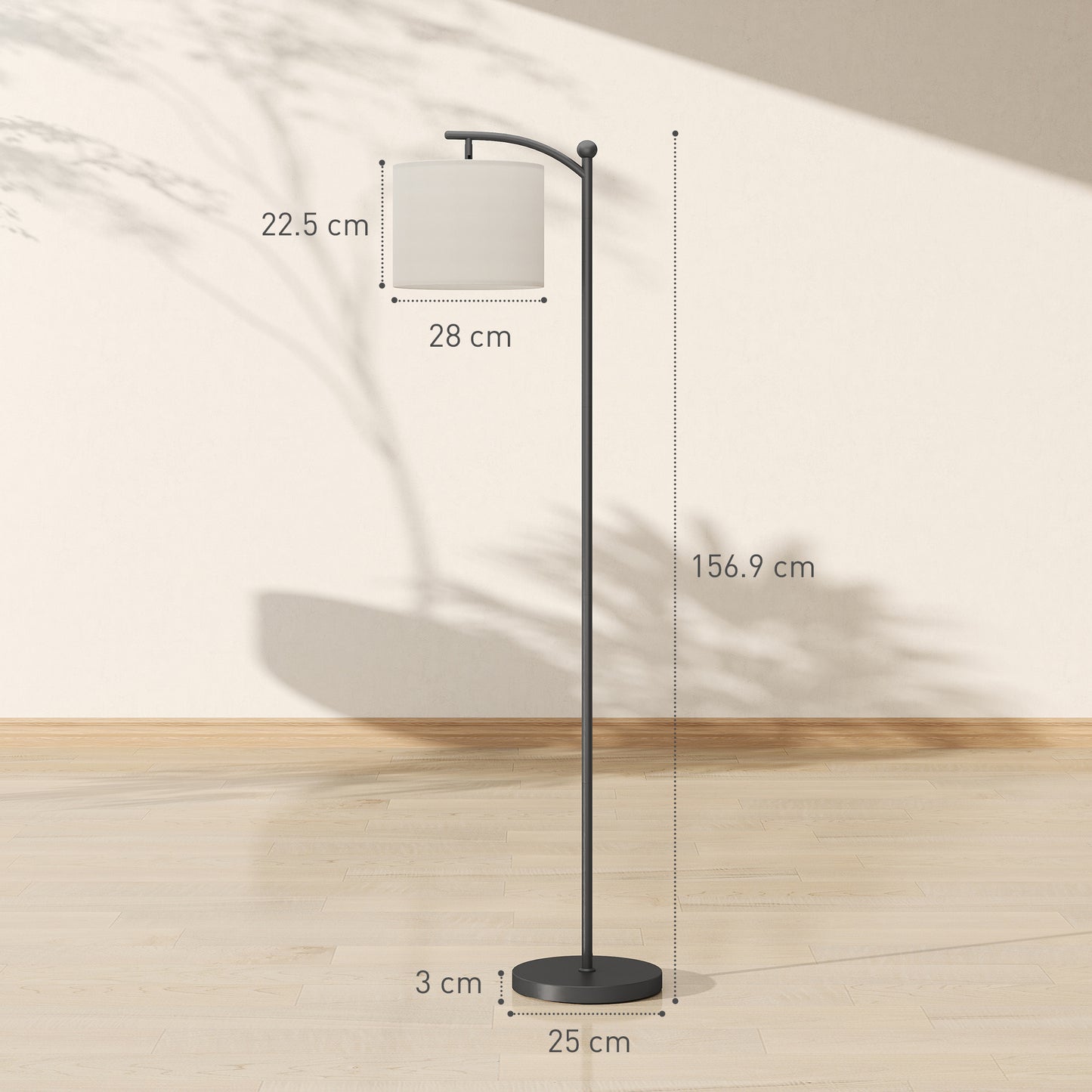 HOMCOM LED Floor Lamp with Remote Control - Black