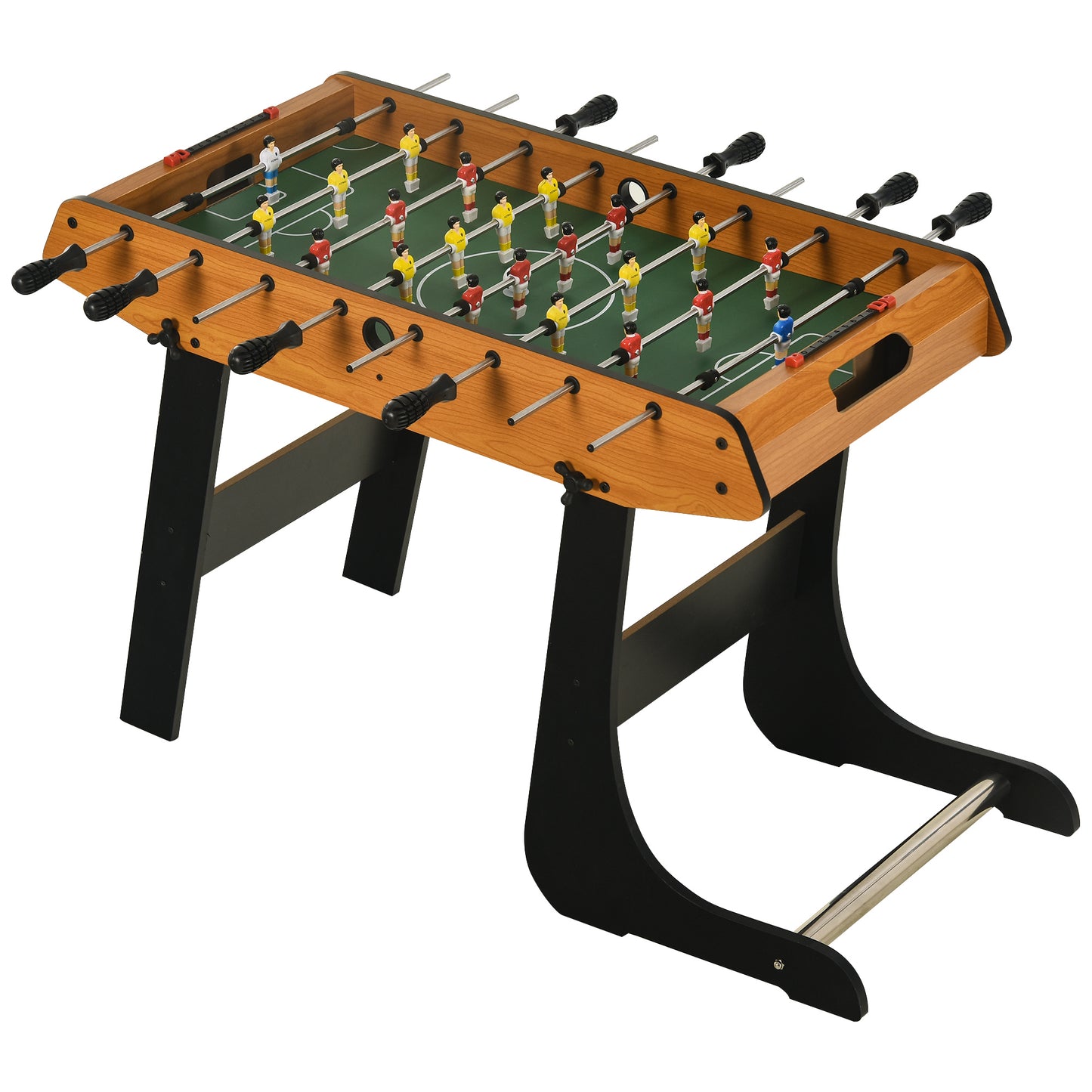 HOMCOM Folding Football Gaming Table Mini Foosball Soccer Table for Family Fun Indoor Play Sports Default Title