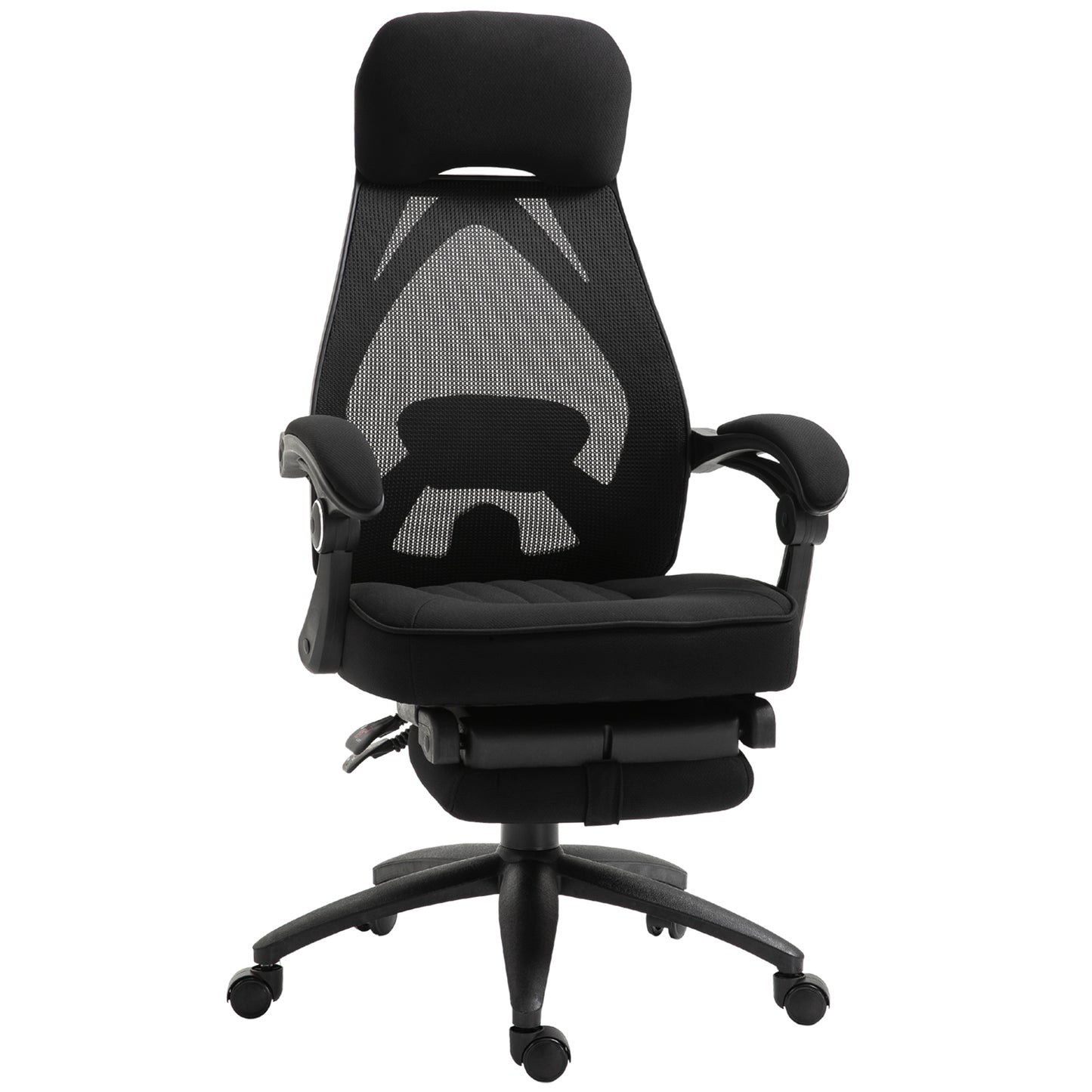 Vinsetto Office Chair with Footrest,High Back Swivel Desk Chair with Adjustable Height and Headrest for Home Office, Black Default Title