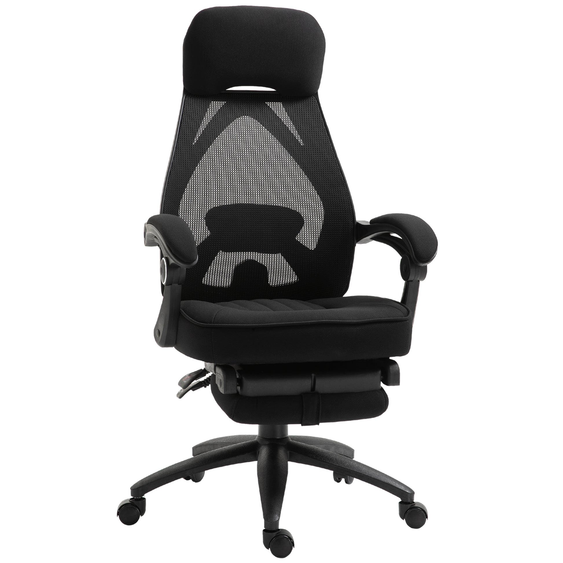 Vinsetto Office Chair with Footrest,High Back Swivel Desk Chair with Adjustable Height and Headrest for Home Office, Black Default Title