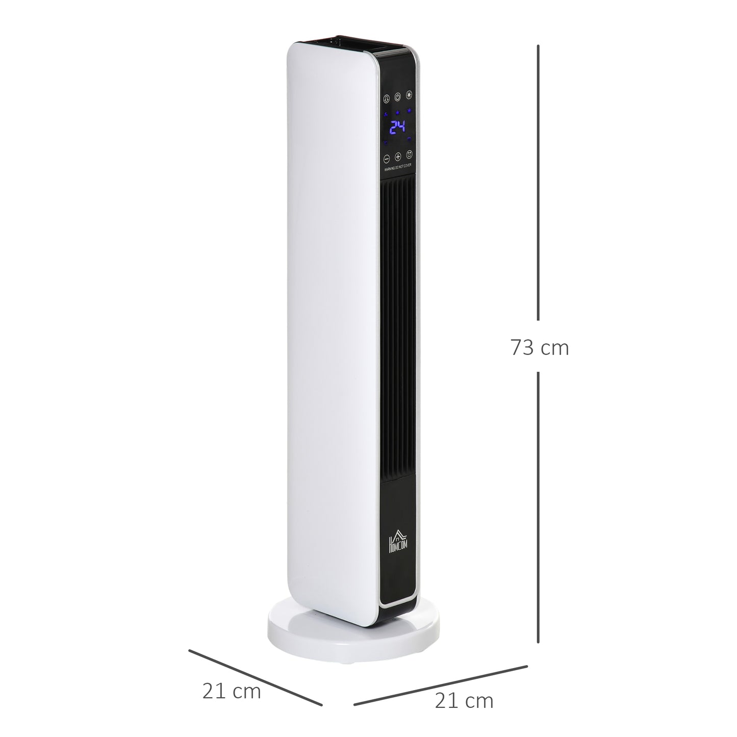 HOMCOM 1100W/2200W Space Heater with 65Â° Oscillation & 8-Hour Timer and Overheat & Tip Over Protection, Room Heater with 2 Heat and Fan for Bedroom, 29 inch