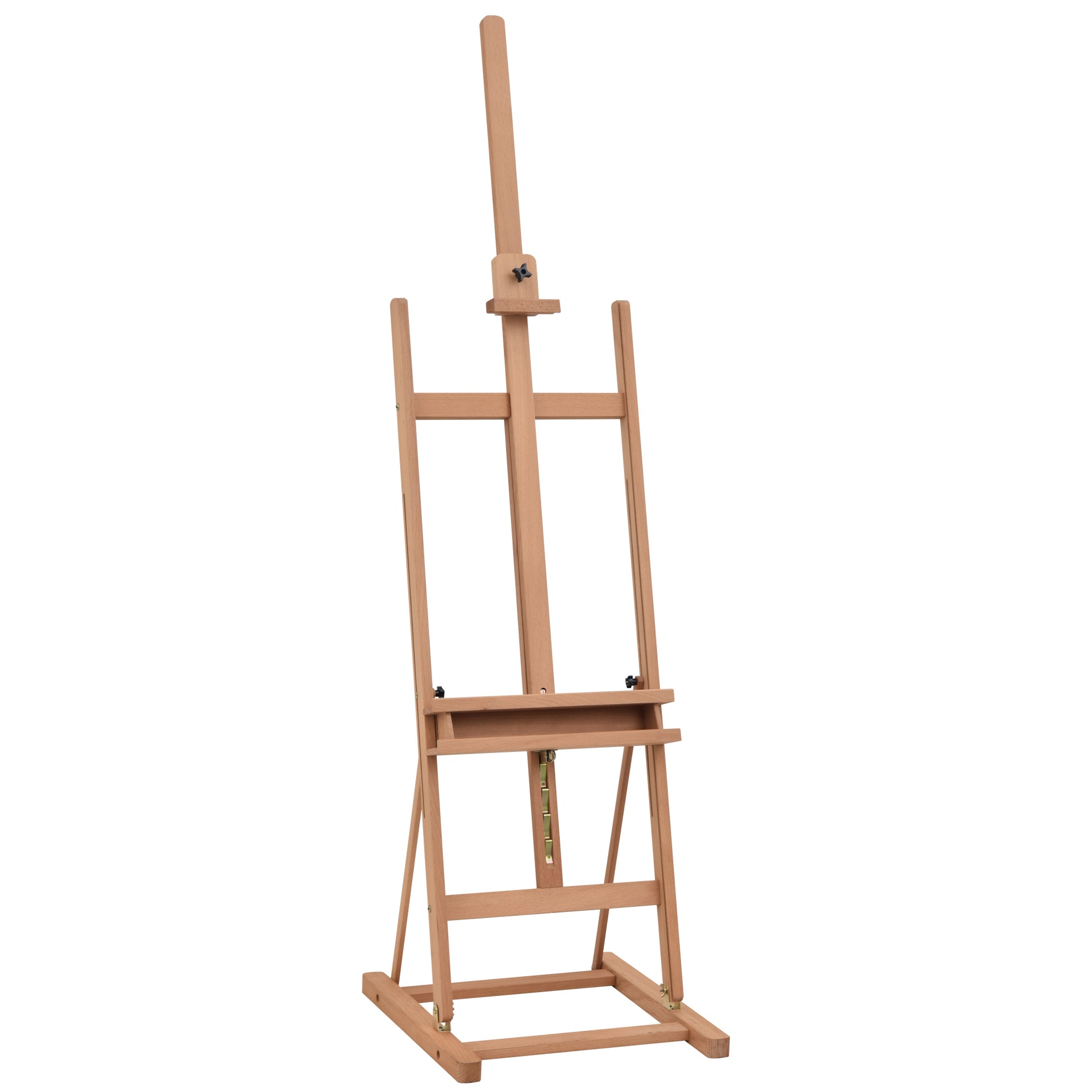 Vinsetto Wooden Easel Stand H-Frame Artist Easel with 171-230cm Adjustable Height and 0-80Â° Working Angles Beech Wood Art Easel for Displaying Painting Wedding Sign Nature Wood Finish