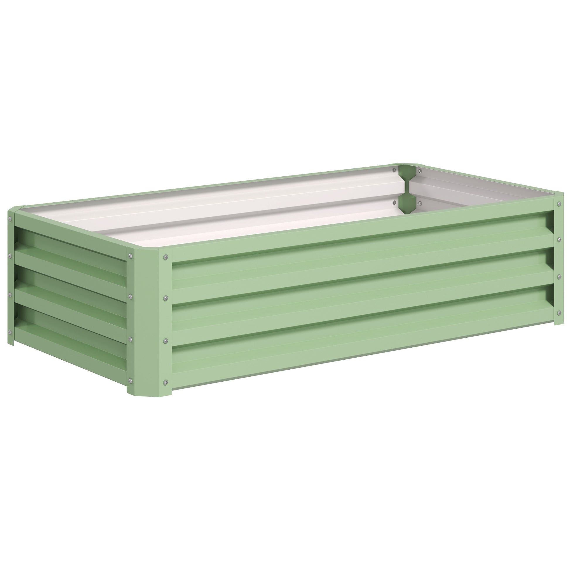 Outsunny Raised Beds for Garden, Galvanised Outdoor Planters, for Herbs and Vegetables, Use for Patio, Garden, Balcony Default Title