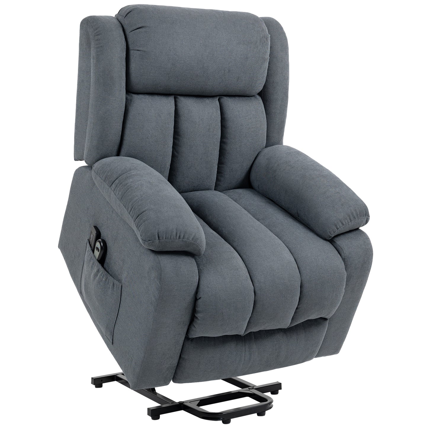 HOMCOM Power Lift Recliner Chair with Vibration Massage, Lift Chair for Elderly with Footrest, Remote, Side Pocket, Grey Default Title