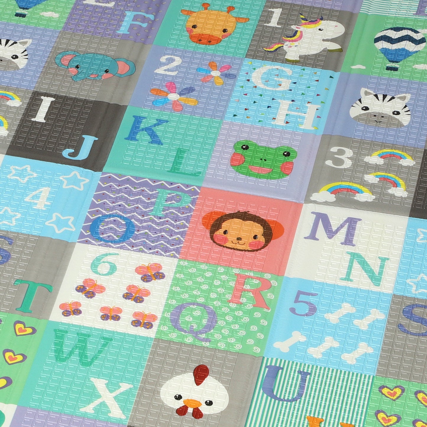 AIYAPLAY Foldable Baby Play Mat Double-Sided, Reversible Foam Soft Crawling Mat for Toddlers, for Bedroom, Nursery and Playroom