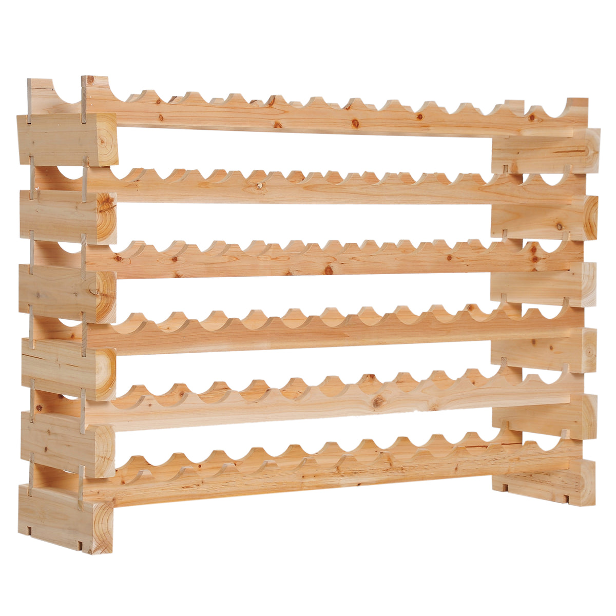 Liam Rack HOMCOM Six-Tier, 72 Bottle Wooden Wine Rack - Natural – LiamsBargains.co.uk