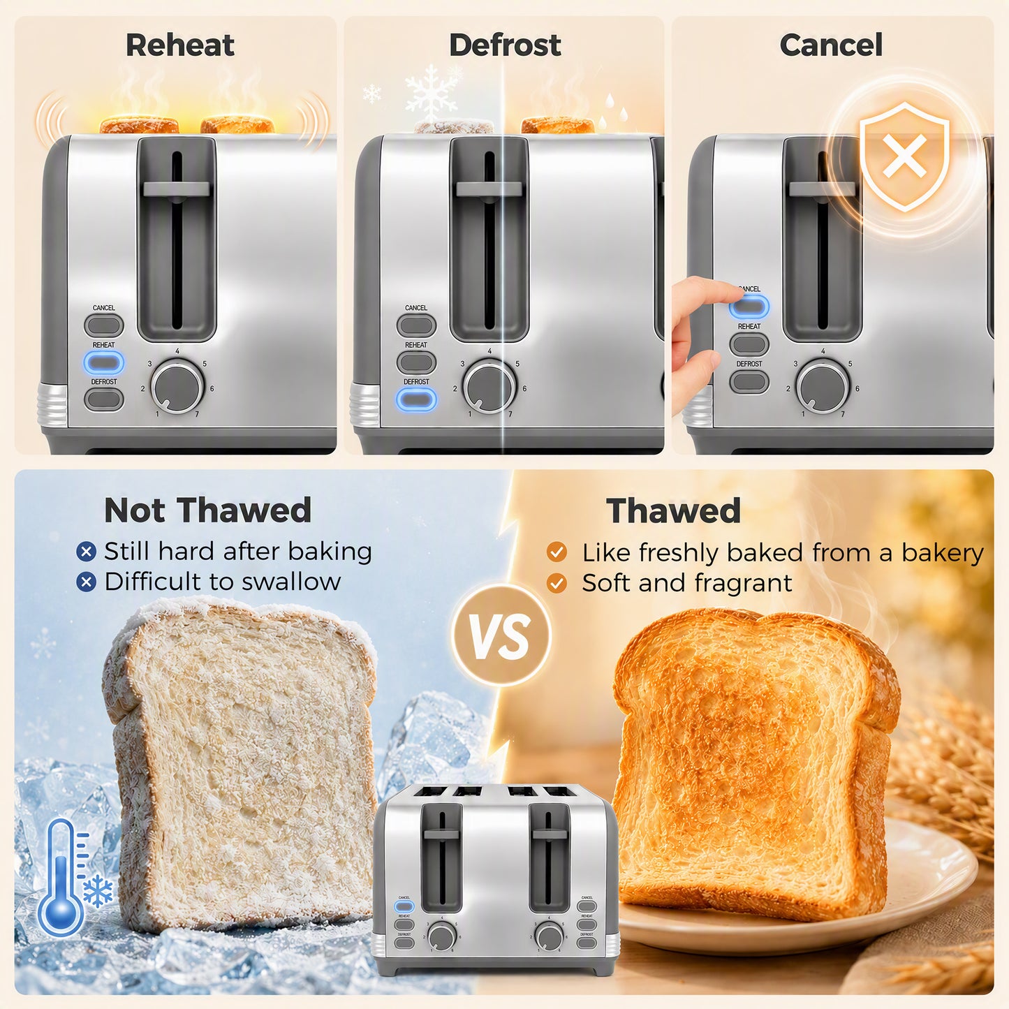 HOMCOM Stainless Steel Kettle and Toaster Set, 1.7L 3000W Cordless Fast Boil Kettle, 4 Slice Toaster Kitchen Set, Grey