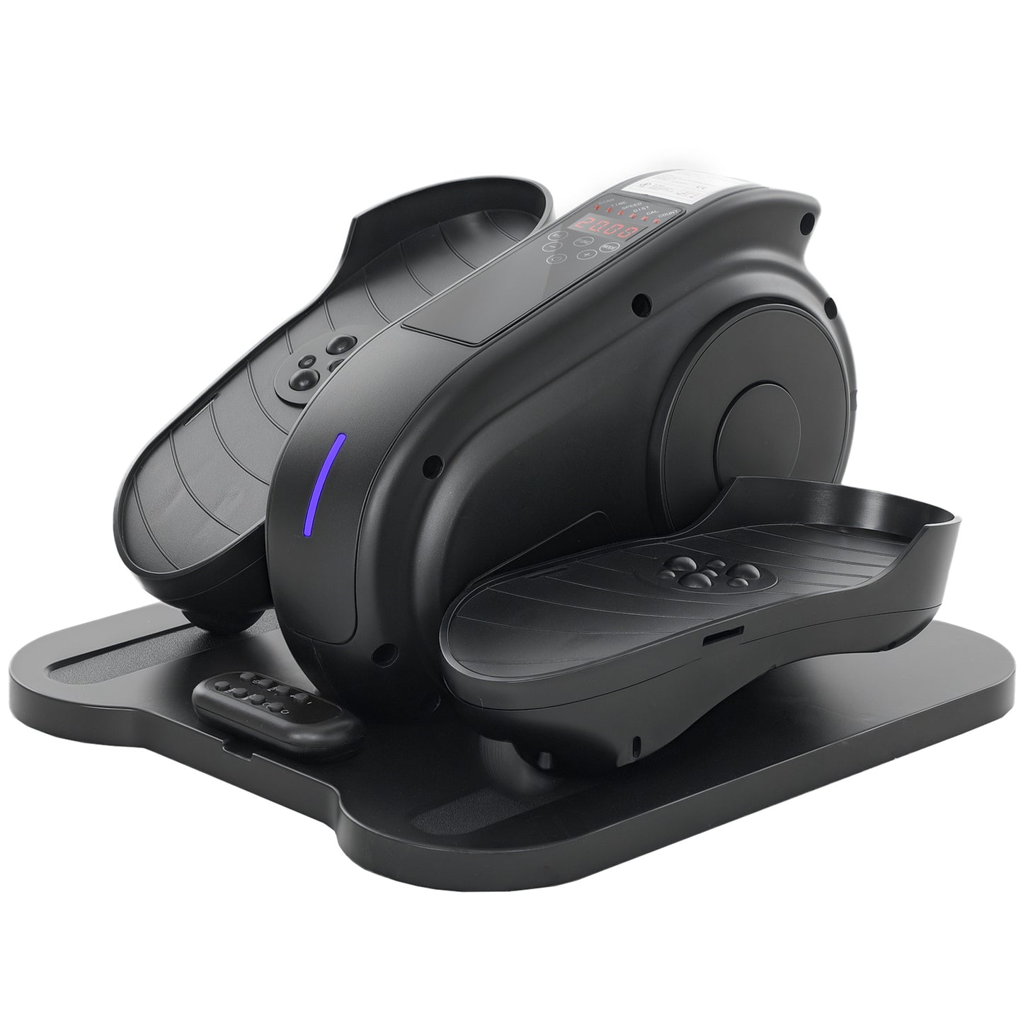 SPORTNOW Under Desk Elliptical Machine, Seated Pedal Exerciser, Mini Electric Elliptical Machine for Seniors with LCD Monitor, Remote Control and 10 Adjustable Speed, Quiet & Portable, Black