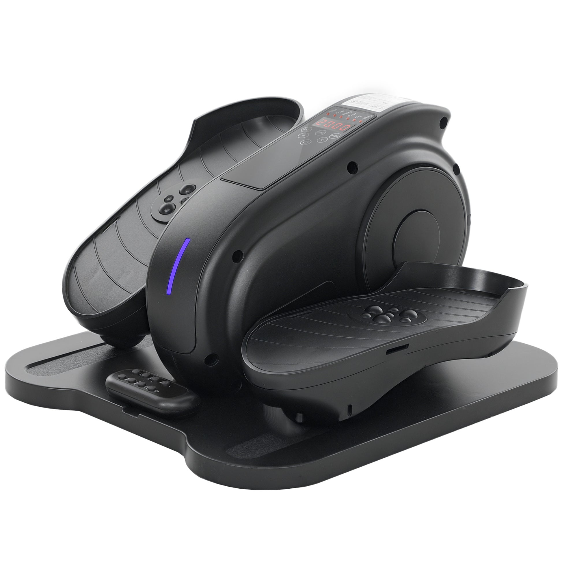 SPORTNOW Under Desk Elliptical Machine, Seated Pedal Exerciser, Mini Electric Elliptical Machine for Seniors with LCD Monitor, Remote Control and 10 Adjustable Speed, Quiet & Portable, Black