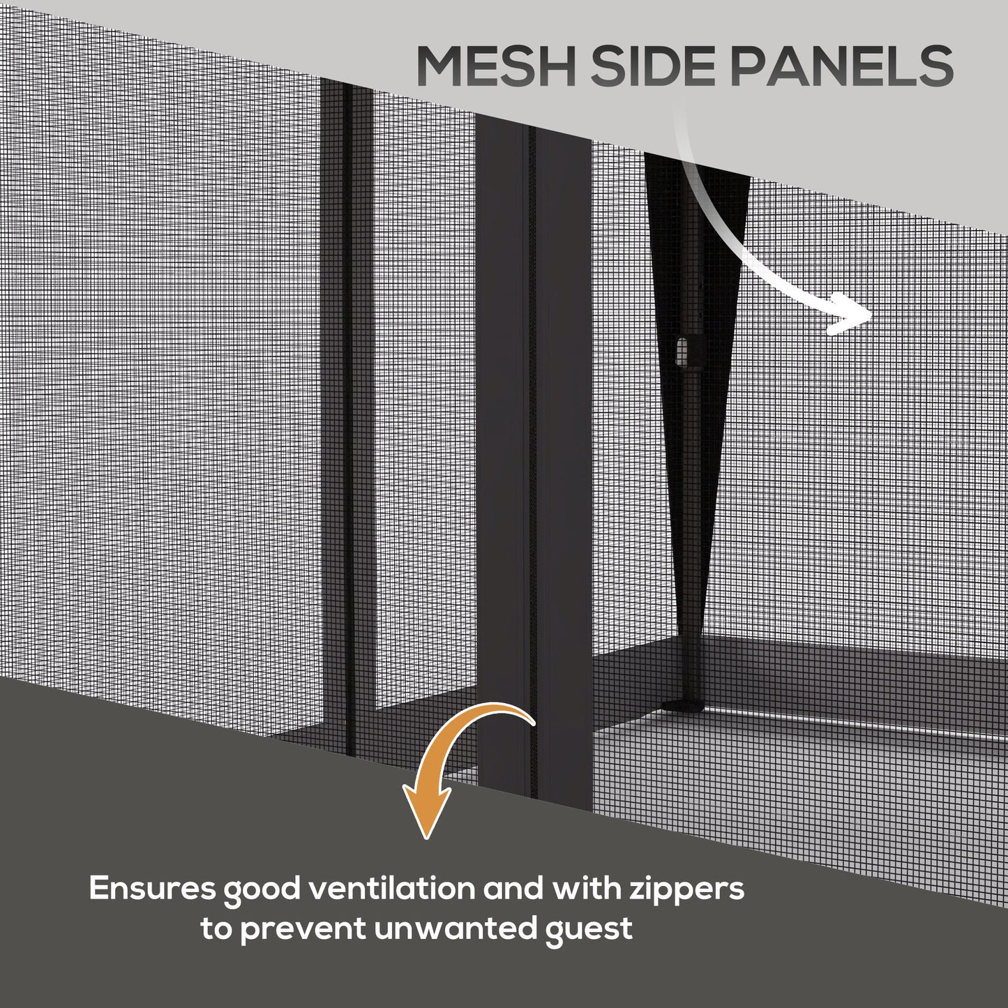 Outsunny 3 x 3(m) Pop Up Gazebo with Mosquito Netting, 1 Person Easy up Marquee Party Tent with 1-Button Push, Double Roof, Carry Bag, Sandbags, Height Adjustable Instant Shelter, Grey