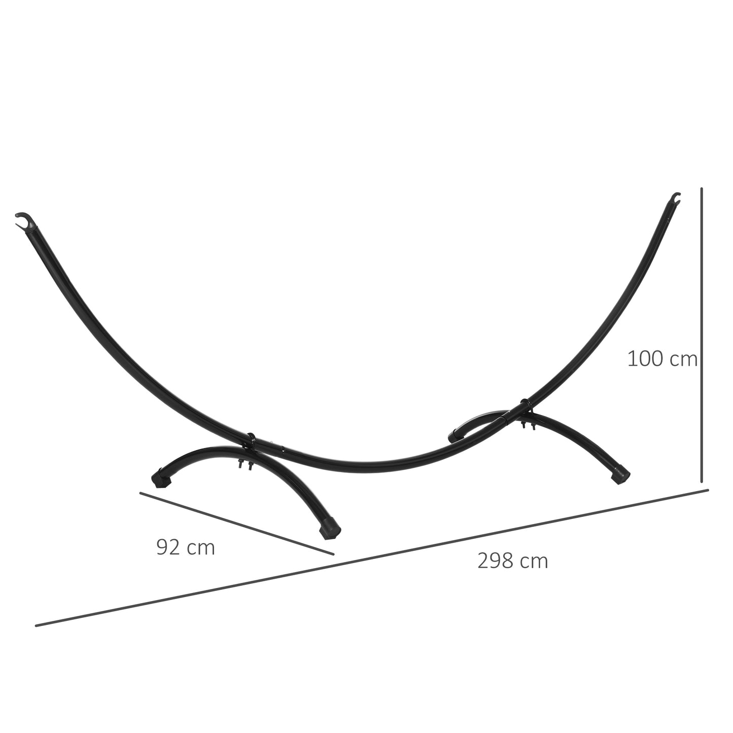 Outsunny 3(m) Universal Hammock Stand Metal Frame Garden Camping Picnic Outdoor Patio Replacement â€“ Stand Only